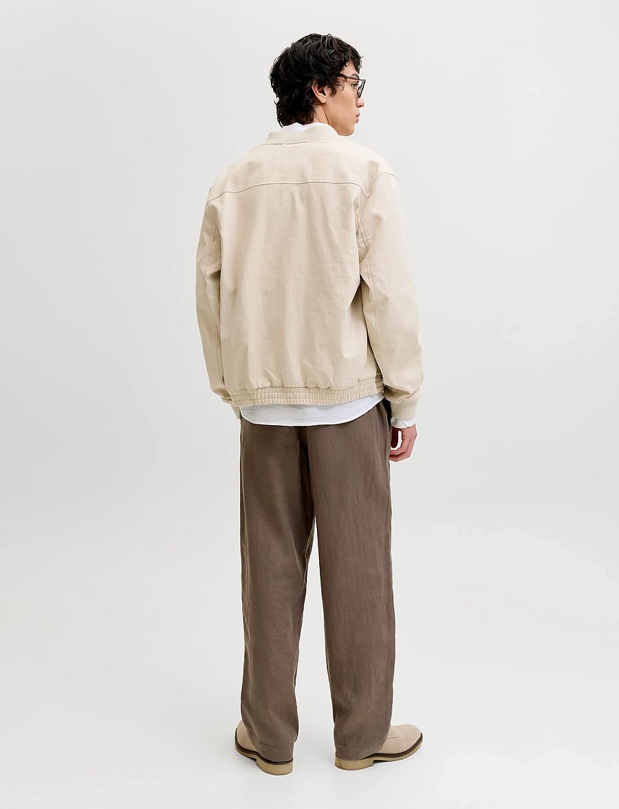 Jack & Jones - JPRBLALEISTER LINEN BLEND BOMBER JKT LN - kurtki wiosenne - ancient scroll - 2