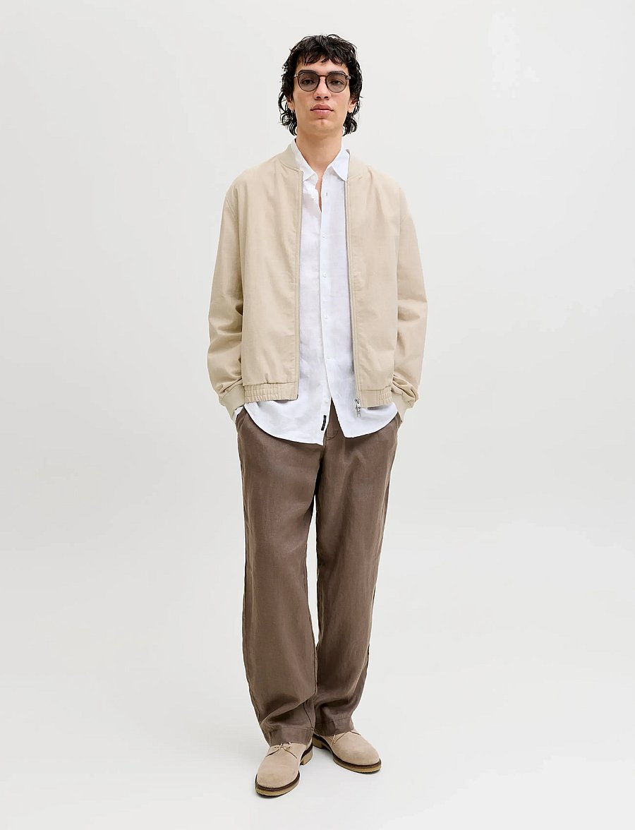 Jack & Jones - JPRBLALEISTER LINEN BLEND BOMBER JKT LN - kurtki wiosenne - ancient scroll - 3