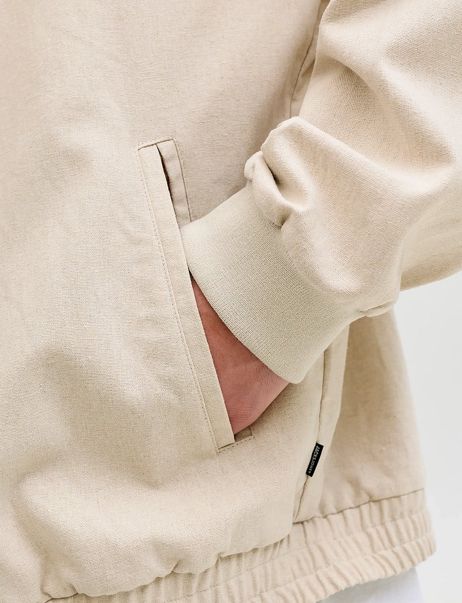 Jack & Jones - JPRBLALEISTER LINEN BLEND BOMBER JKT LN - kurtki wiosenne - ancient scroll - 4