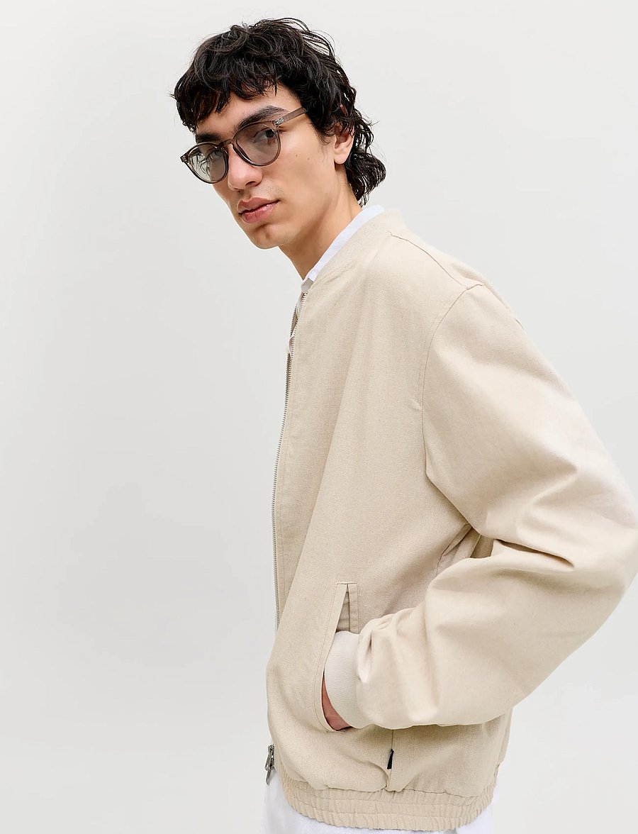 Jack & Jones - JPRBLALEISTER LINEN BLEND BOMBER JKT LN - kurtki wiosenne - ancient scroll - 5