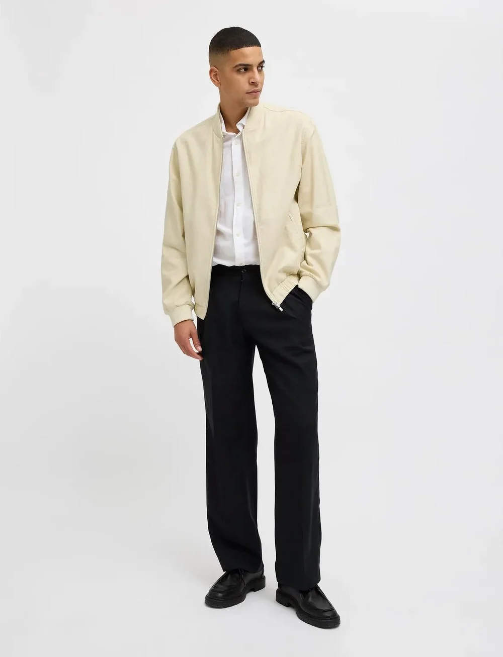 Jack & Jones - JPRBLALEISTER LINEN BLEND BOMBER JKT LN - fall jackets - whitecap gray - 5