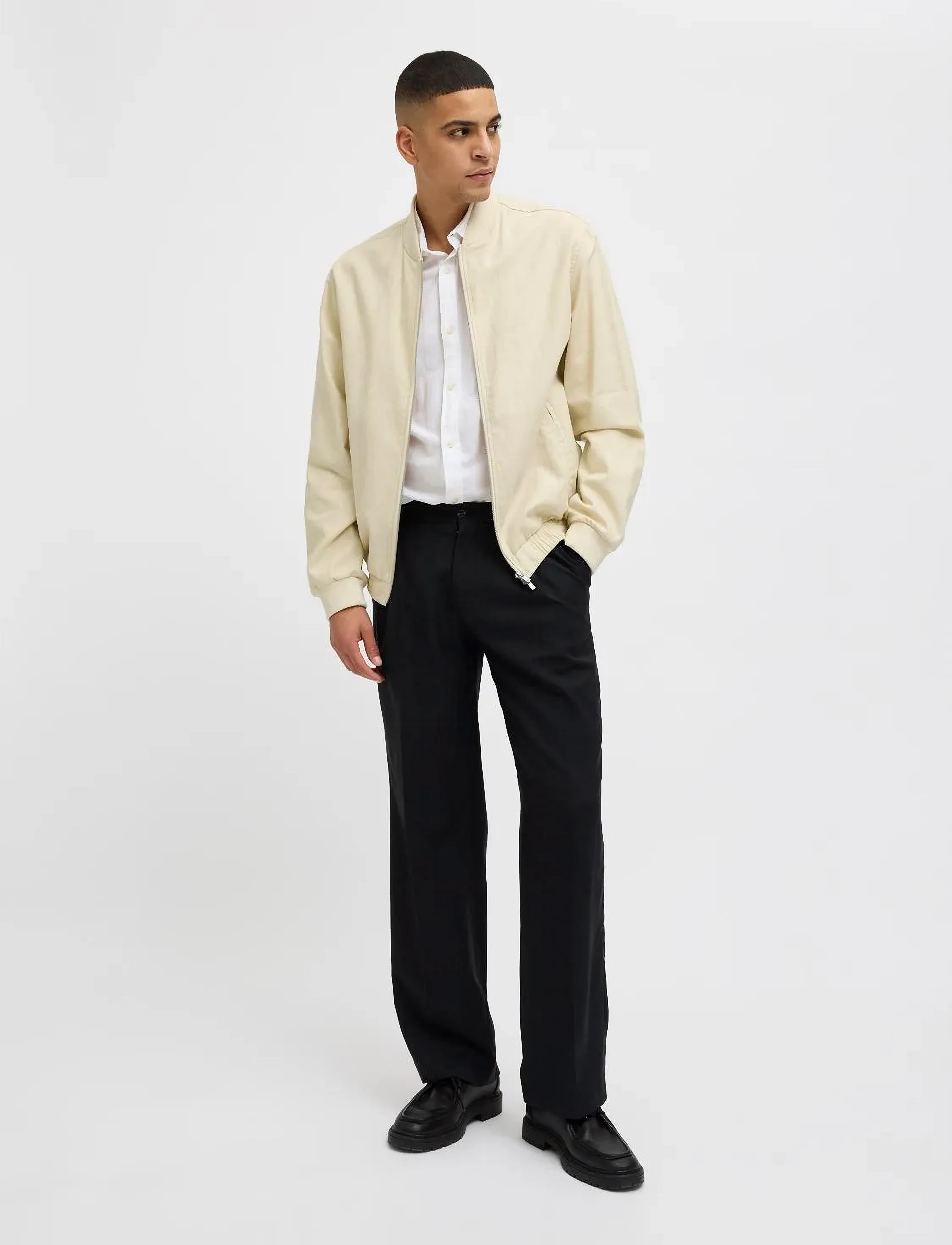Jack & Jones - JPRBLALEISTER LINEN BLEND BOMBER JKT LN - jacken - whitecap gray - 5
