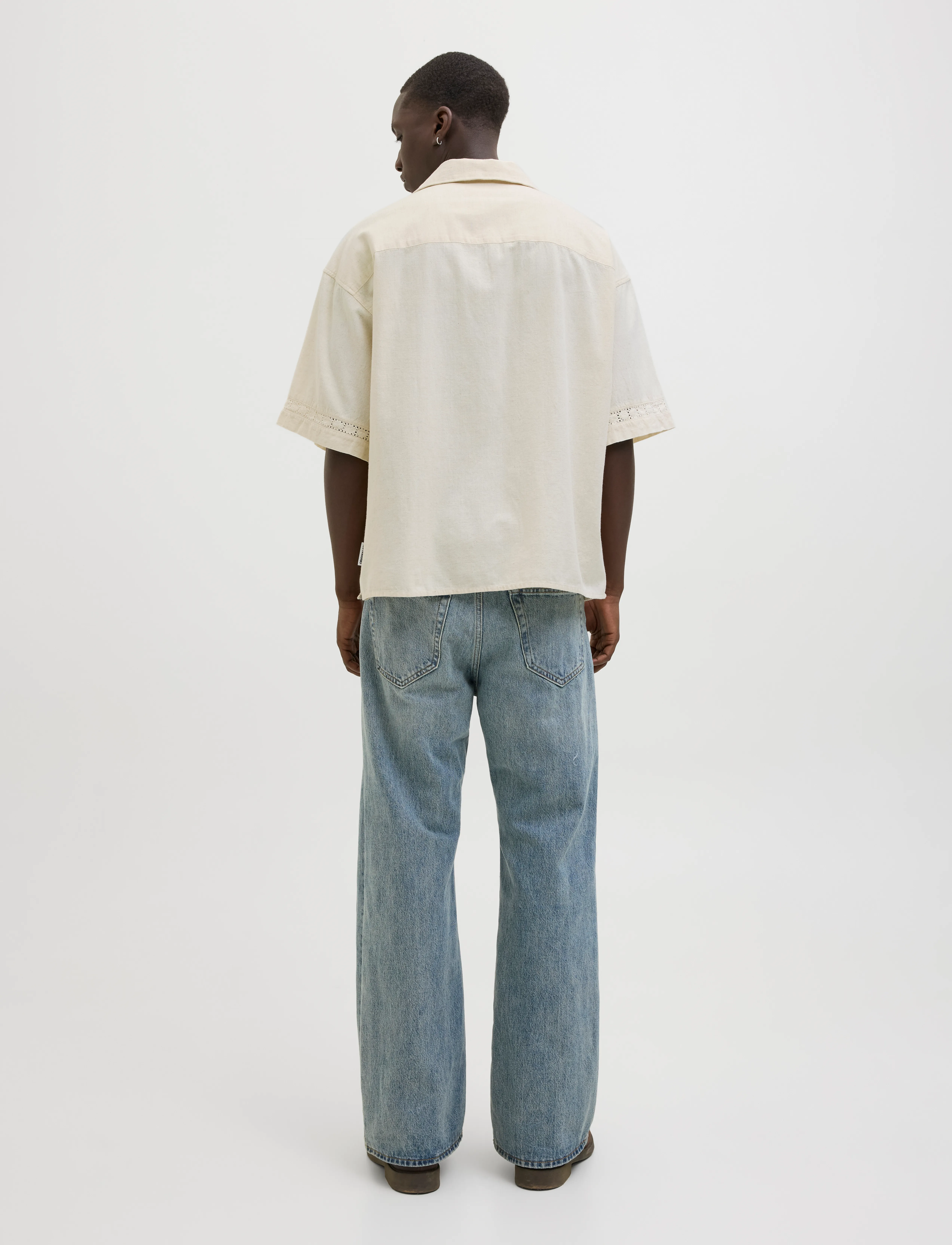 Jack & Jones - JORMARRAKECH DETAIL SHIRT SS - kortærmede skjorter - antique white - 2