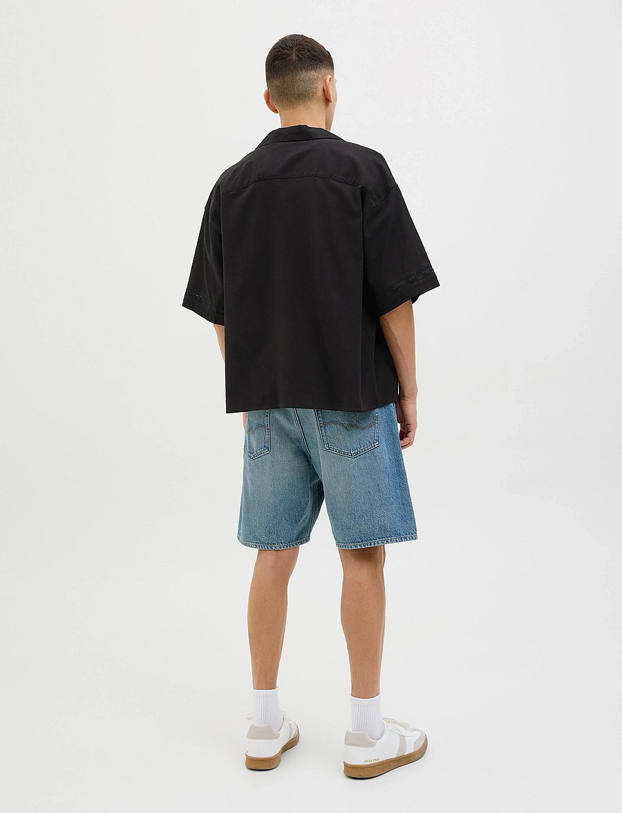 Jack & Jones - JORMARRAKECH DETAIL SHIRT SS - kurzarmhemden - black - 2