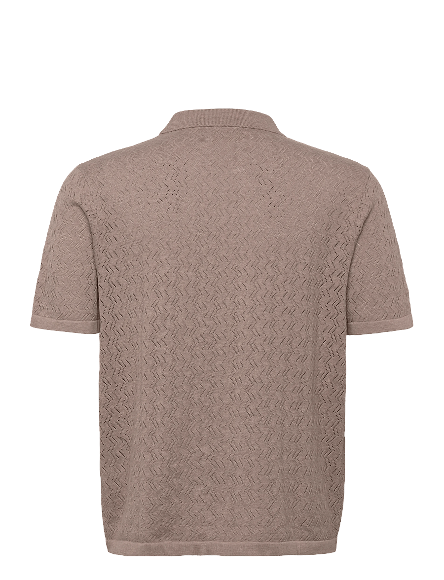 Jack & Jones - JORTYLER KNIT SS POLO SN - stickade pikéer - mocha meringue - 1
