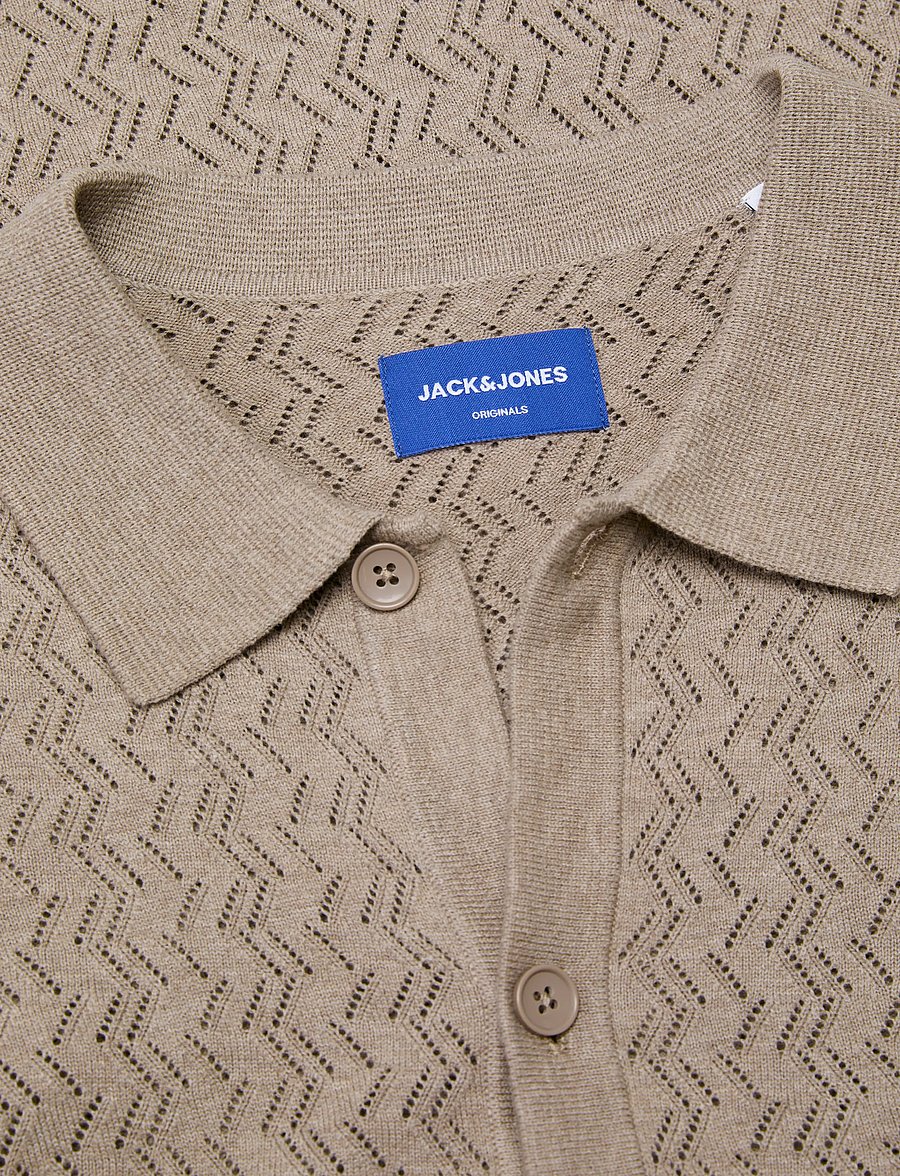 Jack & Jones - JORTYLER KNIT SS POLO SN - polostrik - mocha meringue - 3