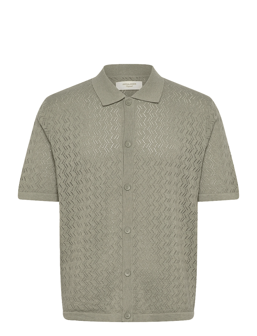 Jack & Jones - JORTYLER KNIT SS POLO SN - gestrickte polohemden - seagrass - 0