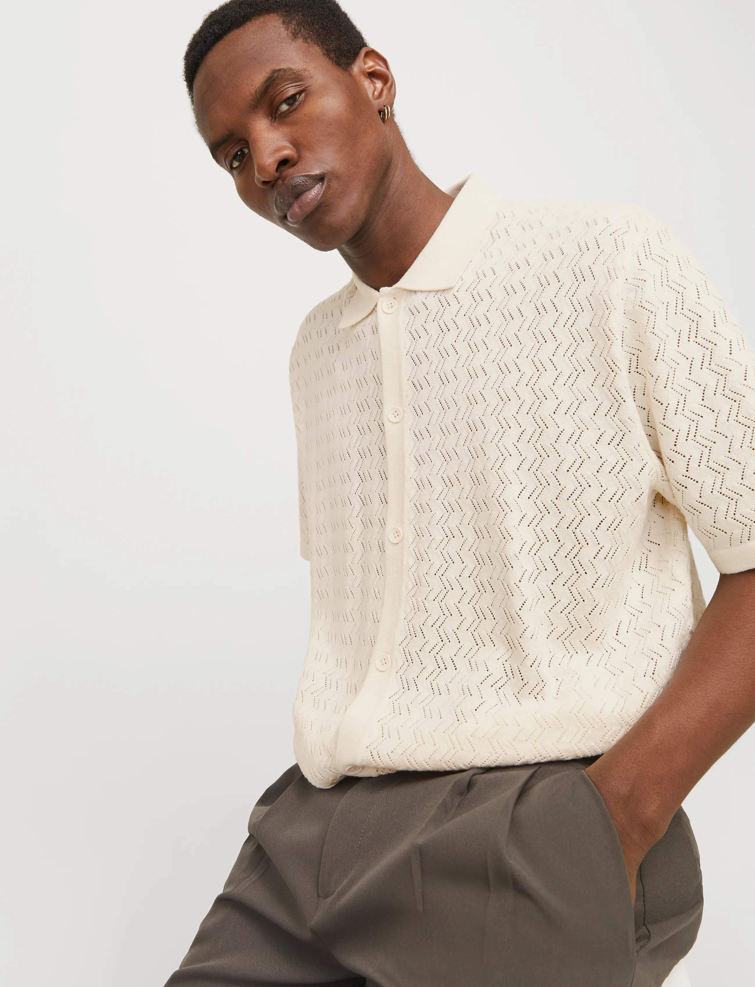 Jack & Jones - JORTYLER KNIT SS POLO SN - kootud polosärgid - sea salt - 5