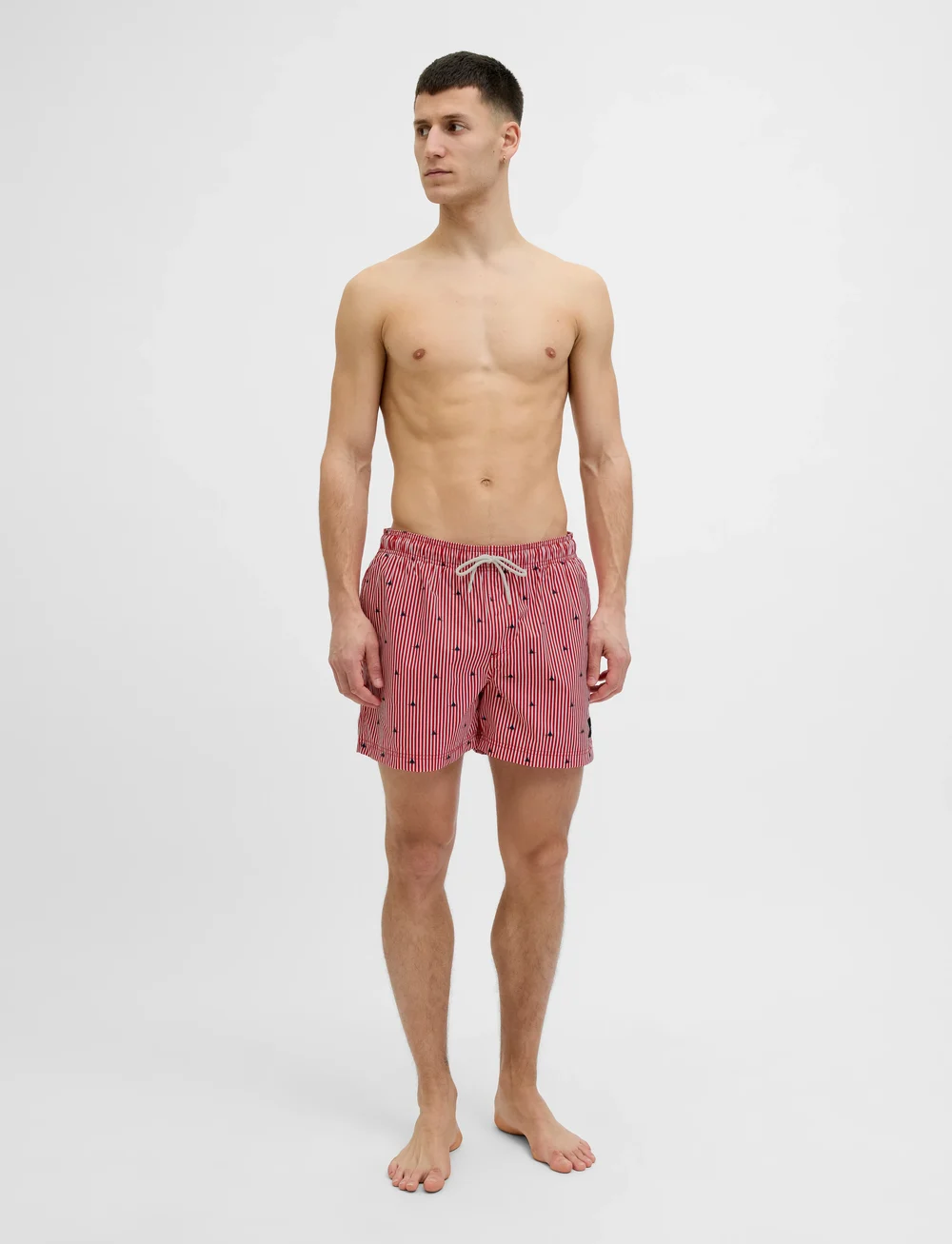 Jack & Jones - JPSTMAUI JJSWIM MINI STRIPE AKM SN - szorty kąpielowe - true red - 0