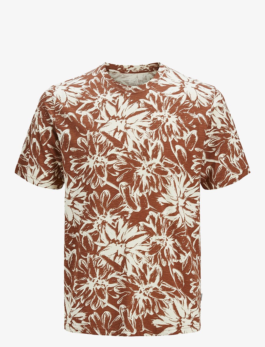Jack & Jones - JORSPLIT AOP TEE SS CREW NECK LN - kortærmede t-shirts - arabian spice - 1