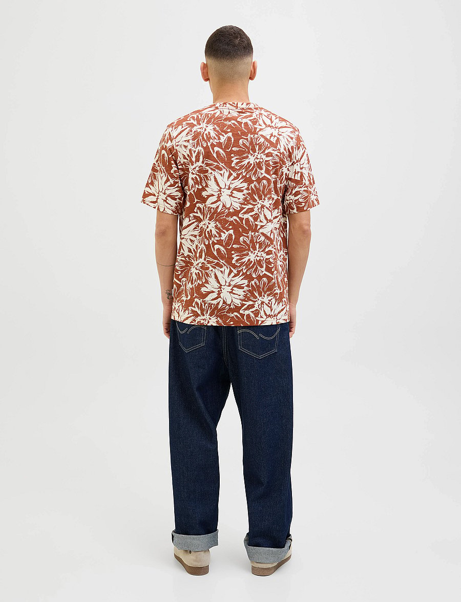 Jack & Jones - JORSPLIT AOP TEE SS CREW NECK LN - kortærmede t-shirts - arabian spice - 2