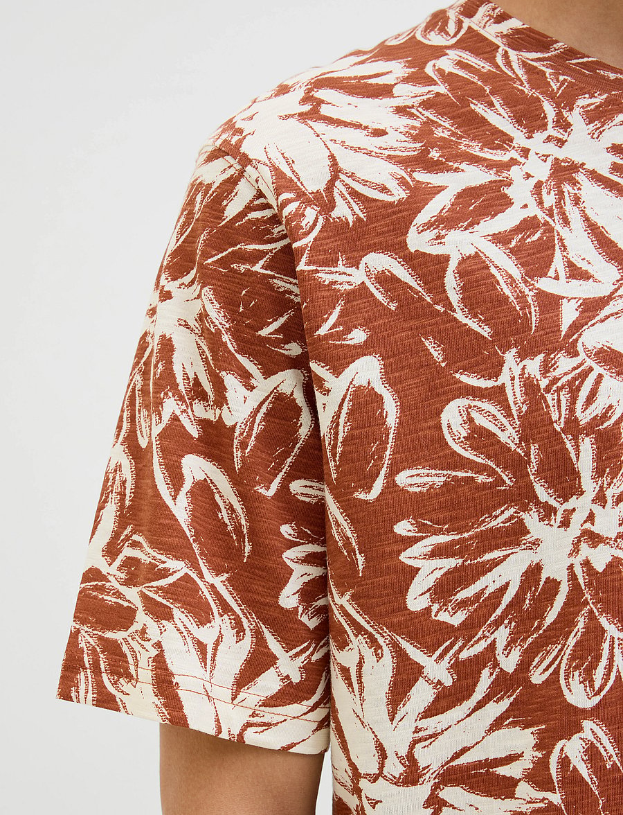 Jack & Jones - JORSPLIT AOP TEE SS CREW NECK LN - kortærmede t-shirts - arabian spice - 5