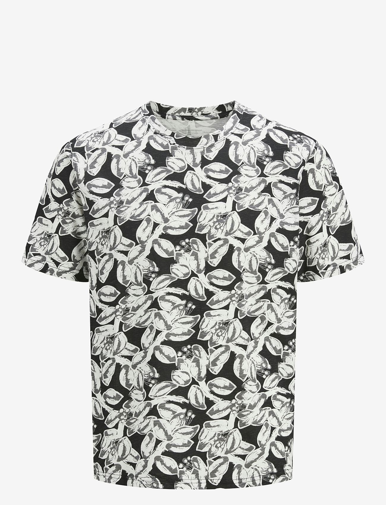Jack & Jones - JORSPLIT AOP TEE SS CREW NECK LN - lühikeste varrukatega t-särgid - black - 1