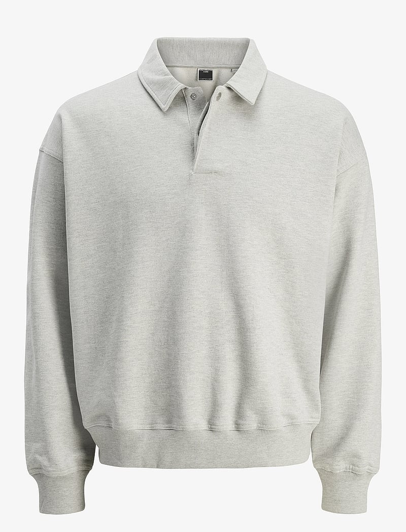 Jack & Jones - JCOCONCRETE POLO SWEAT - langärmelig - light grey melange - 0
