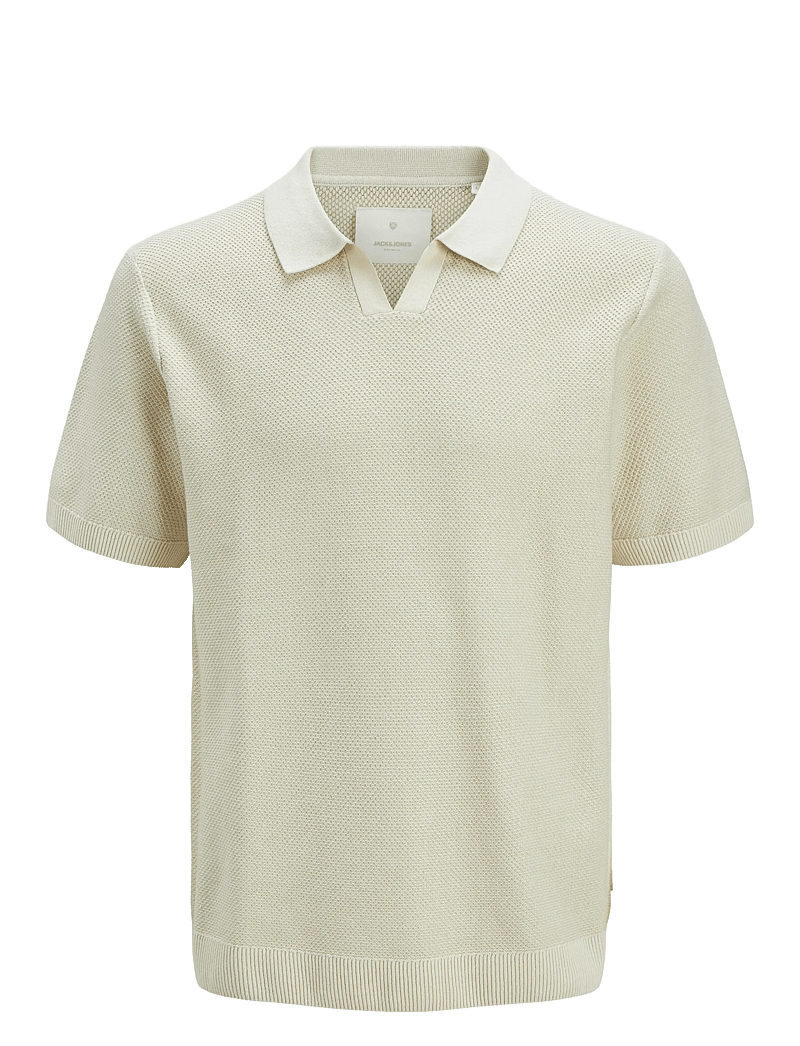 Jack & Jones - JPRCCEASTON KNIT SPLIT NECK SS SN - kortærmede poloer - whitecap gray - 1