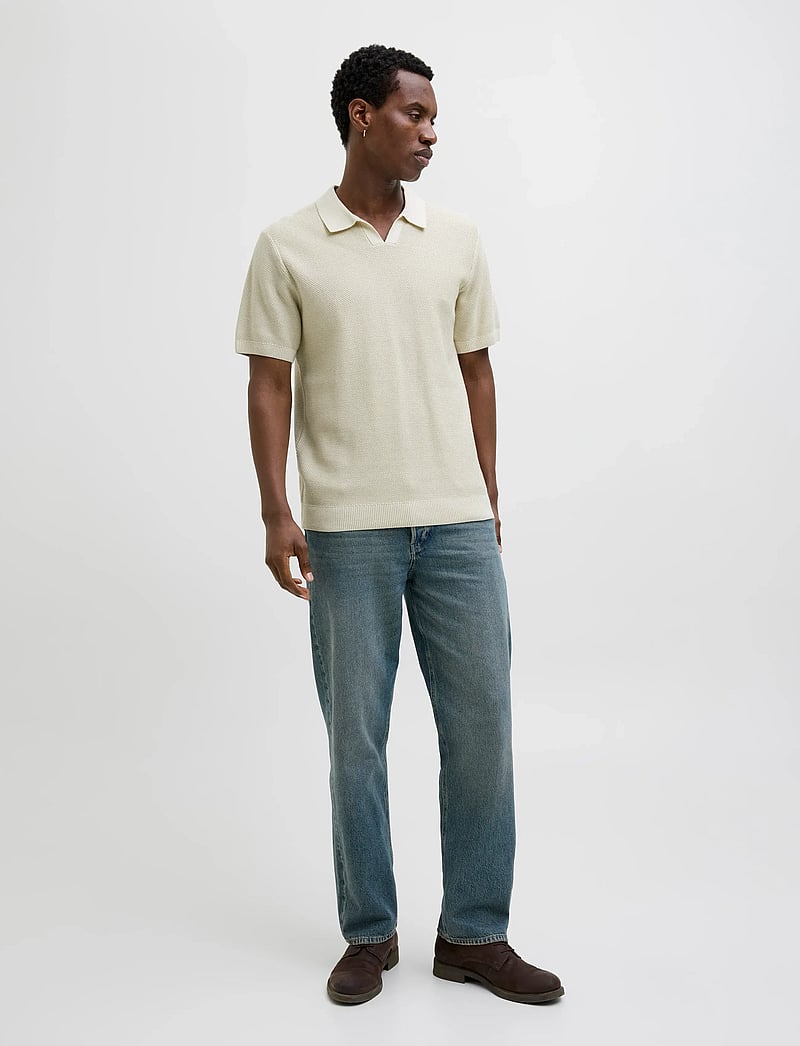 Jack & Jones - JPRCCEASTON KNIT SPLIT NECK SS SN - kortærmede poloer - whitecap gray - 3