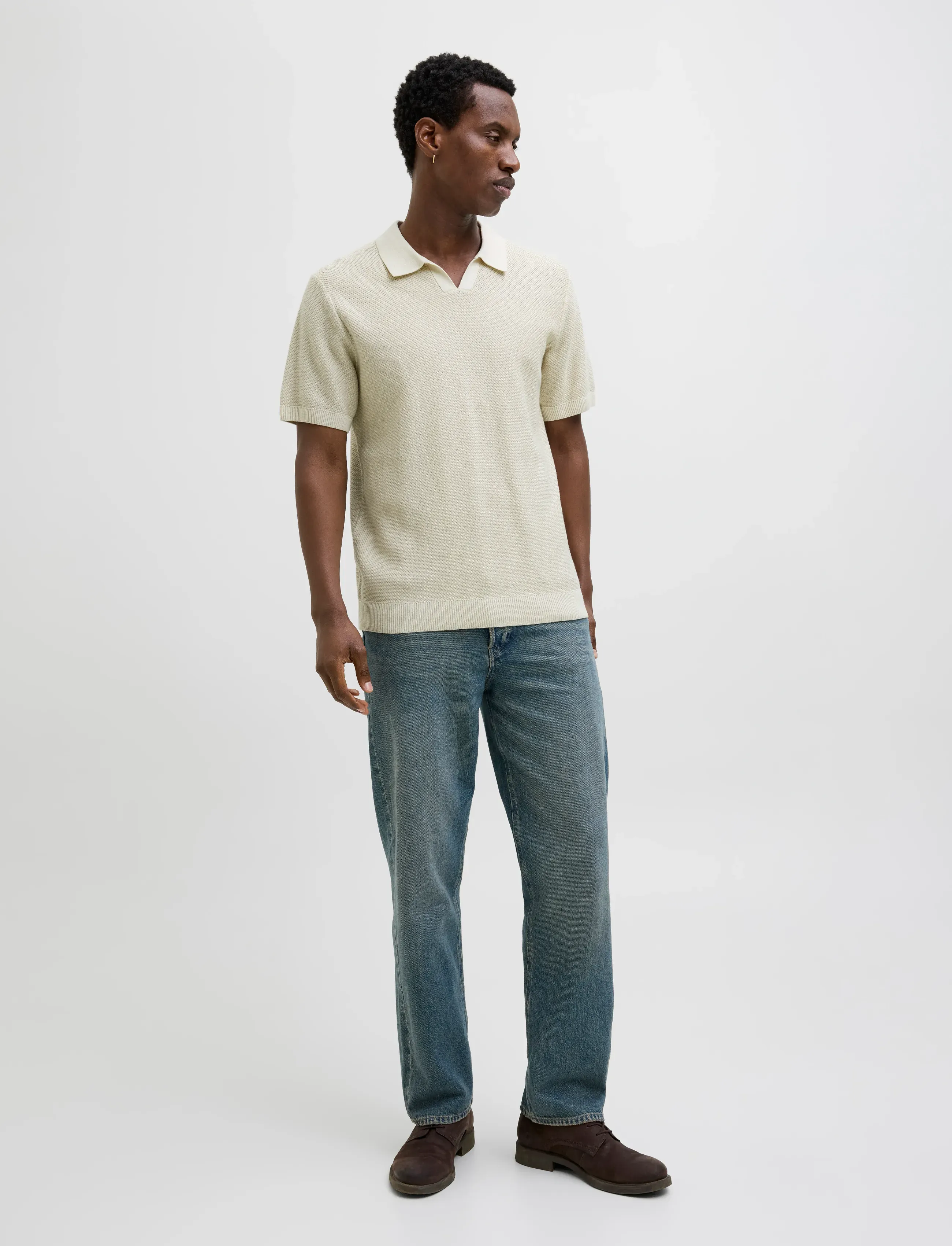 Jack & Jones - JPRCCEASTON KNIT SPLIT NECK SS SN - kurzärmelig - whitecap gray - 3