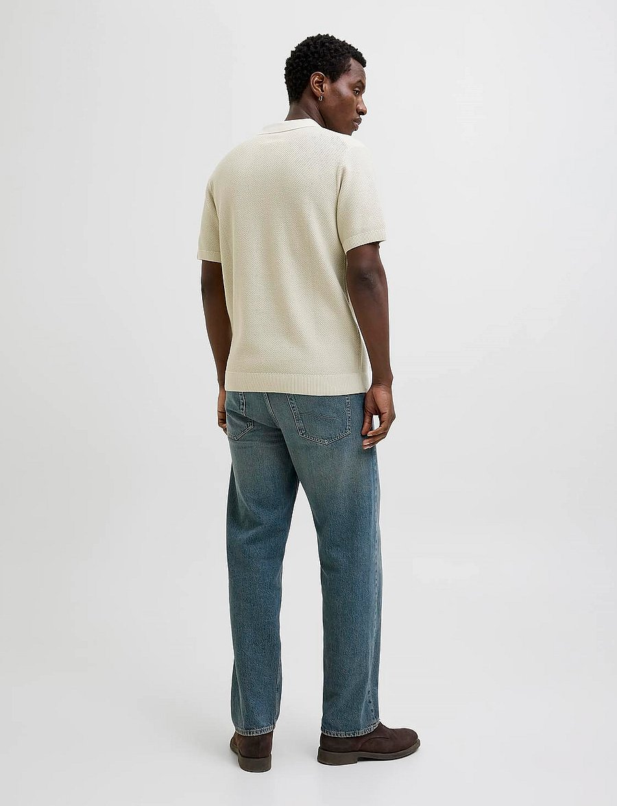 Jack & Jones - JPRCCEASTON KNIT SPLIT NECK SS SN - kurzärmelig - whitecap gray - 5