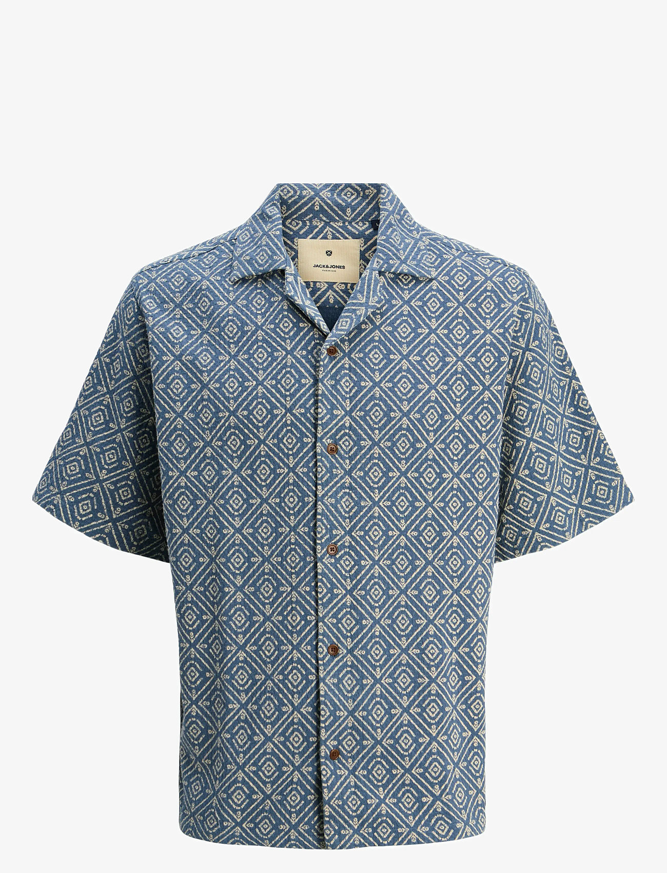 Jack & Jones - JPRBLUVINCENT PRINT RESORT S/S SHIRT SN - lühikeste varrukatega särgid - bering sea - 1