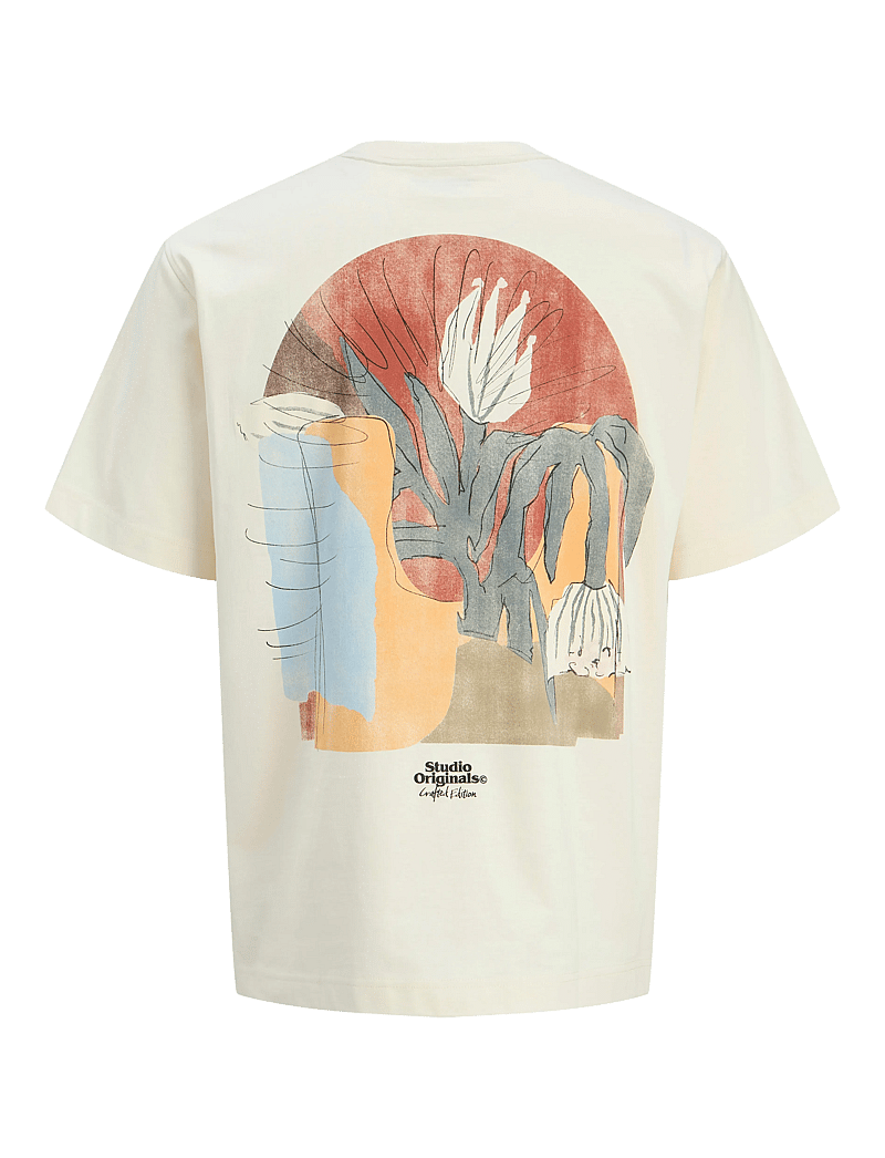 Jack & Jones - JORPAROS ABSTRACT TEE SS CREW NECK - kurzärmelig - antique white - 3