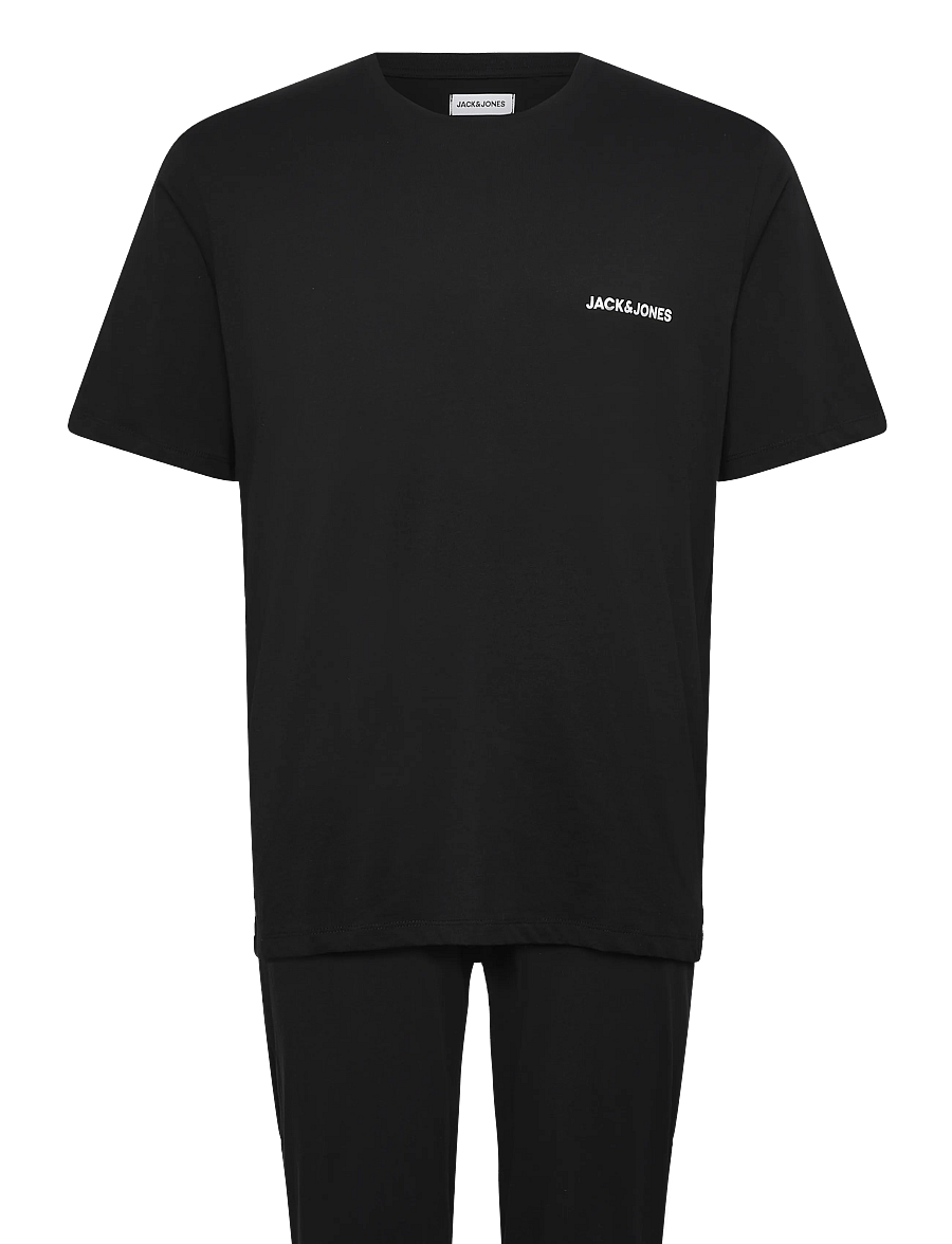 Jack & Jones - JACEVEREST SS TEE AND PANTS SET W - pyjamaoberteile - black - 0