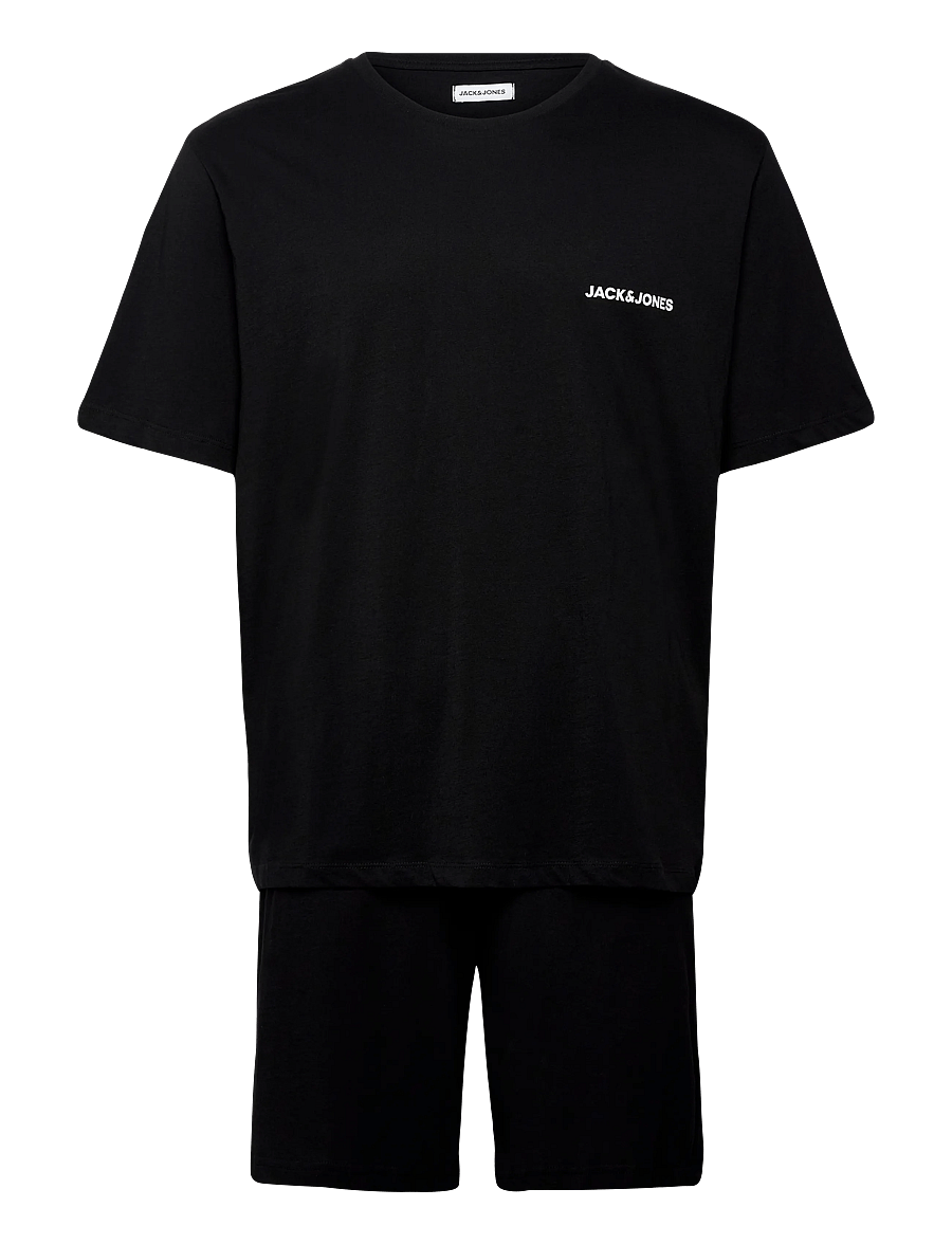 Jack & Jones - JACEVEREST SS TEE AND SHORTS SET W - pyjamasets - black - 0