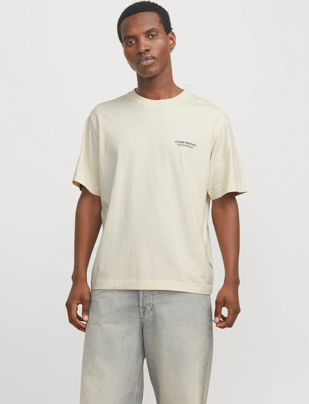 Jack & Jones - JORISLINGTON TYPE TEE SS CREW NECK SN - kurzärmelig - antique white - 0