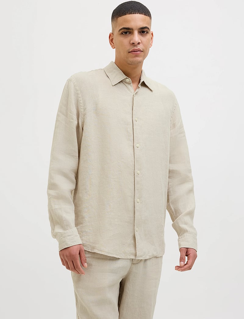 Jack & Jones - JPRCCLAWRENCE LINEN L/S SHIRT SN - leinenhemden - silver lining - 0
