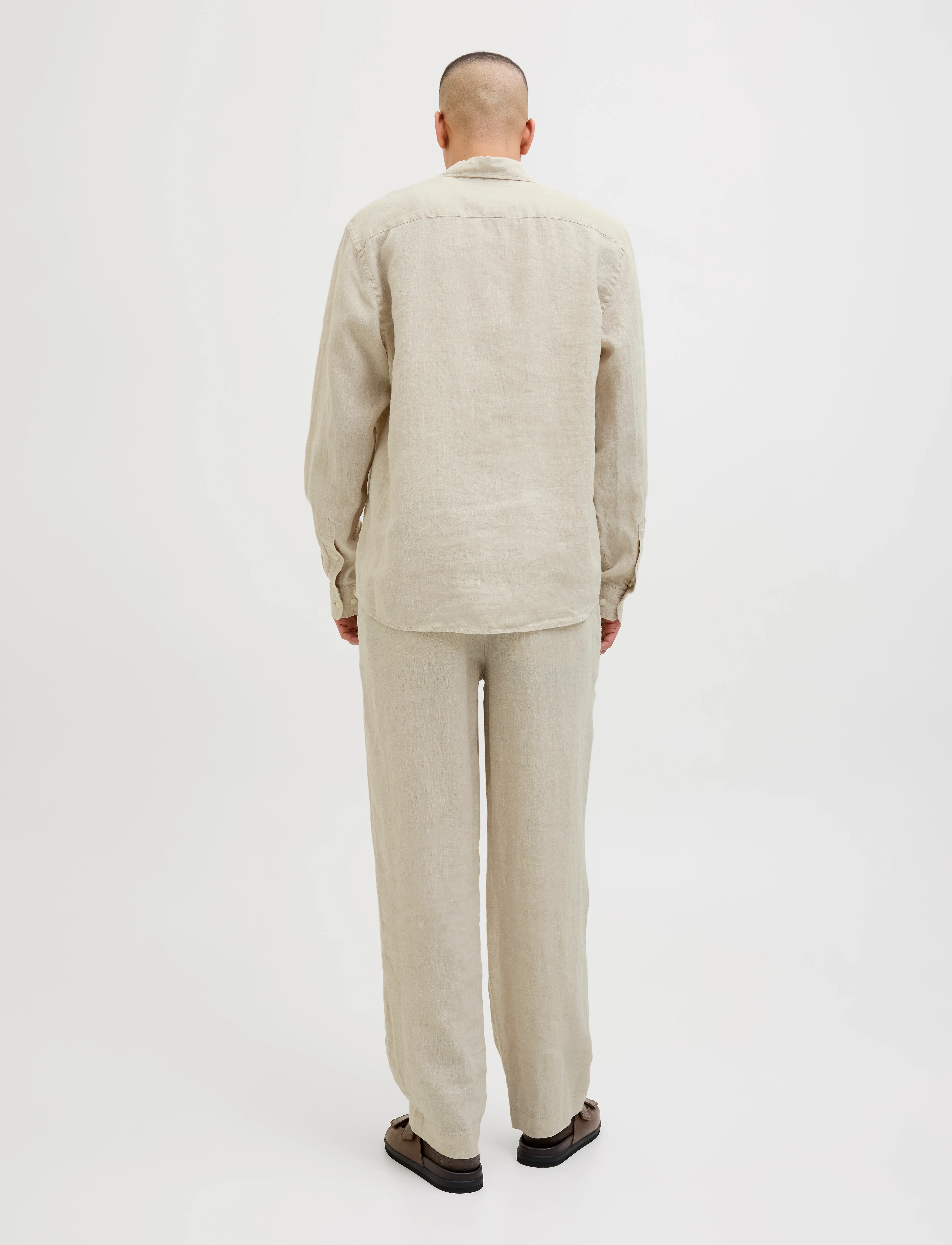 Jack & Jones - JPRCCLAWRENCE LINEN L/S SHIRT SN - hørskjorter - silver lining - 2