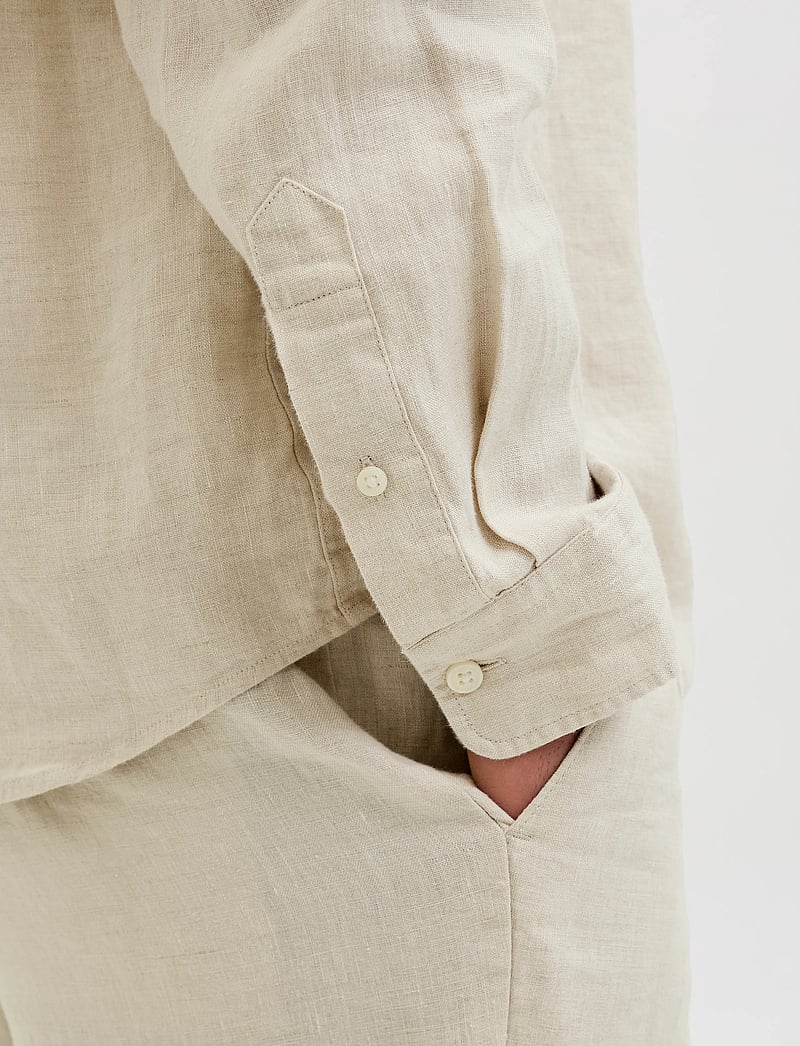 Jack & Jones - JPRCCLAWRENCE LINEN L/S SHIRT SN - leinenhemden - silver lining - 3