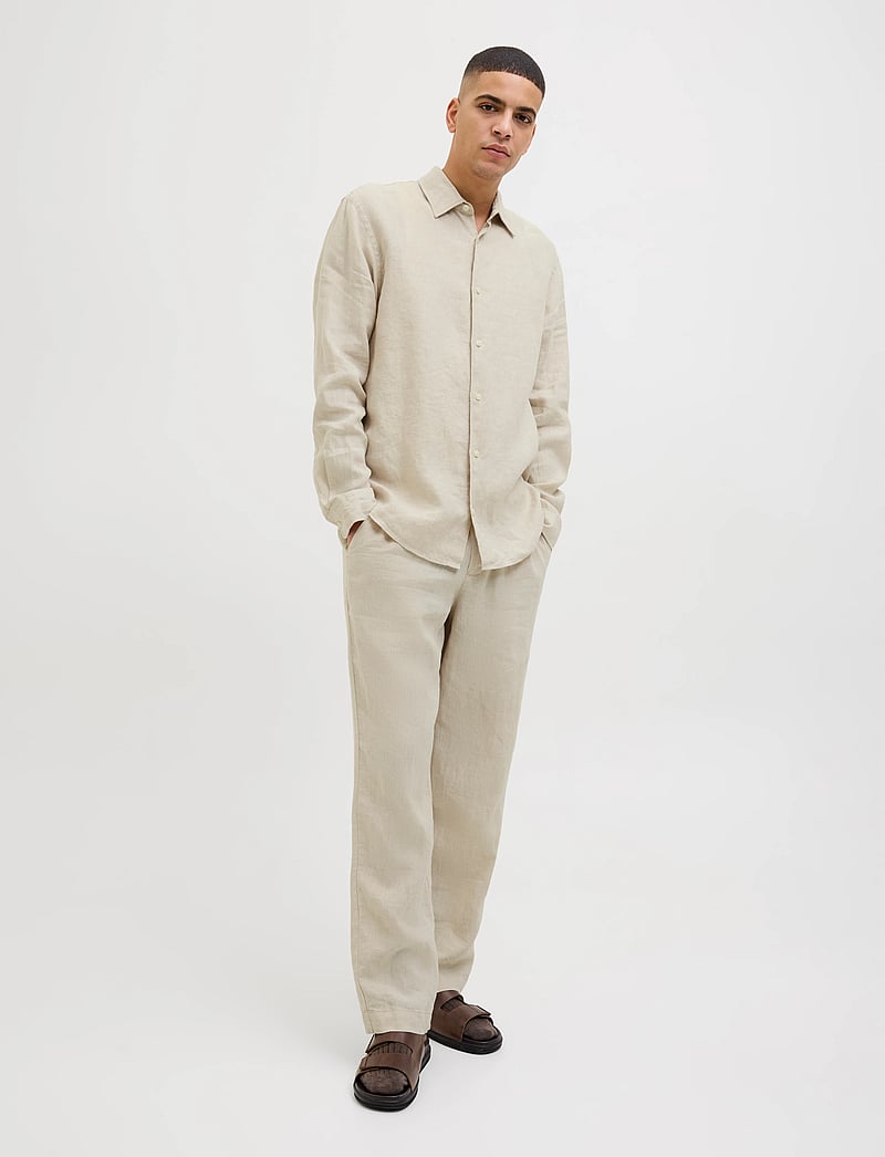 Jack & Jones - JPRCCLAWRENCE LINEN L/S SHIRT SN - leinenhemden - silver lining - 4