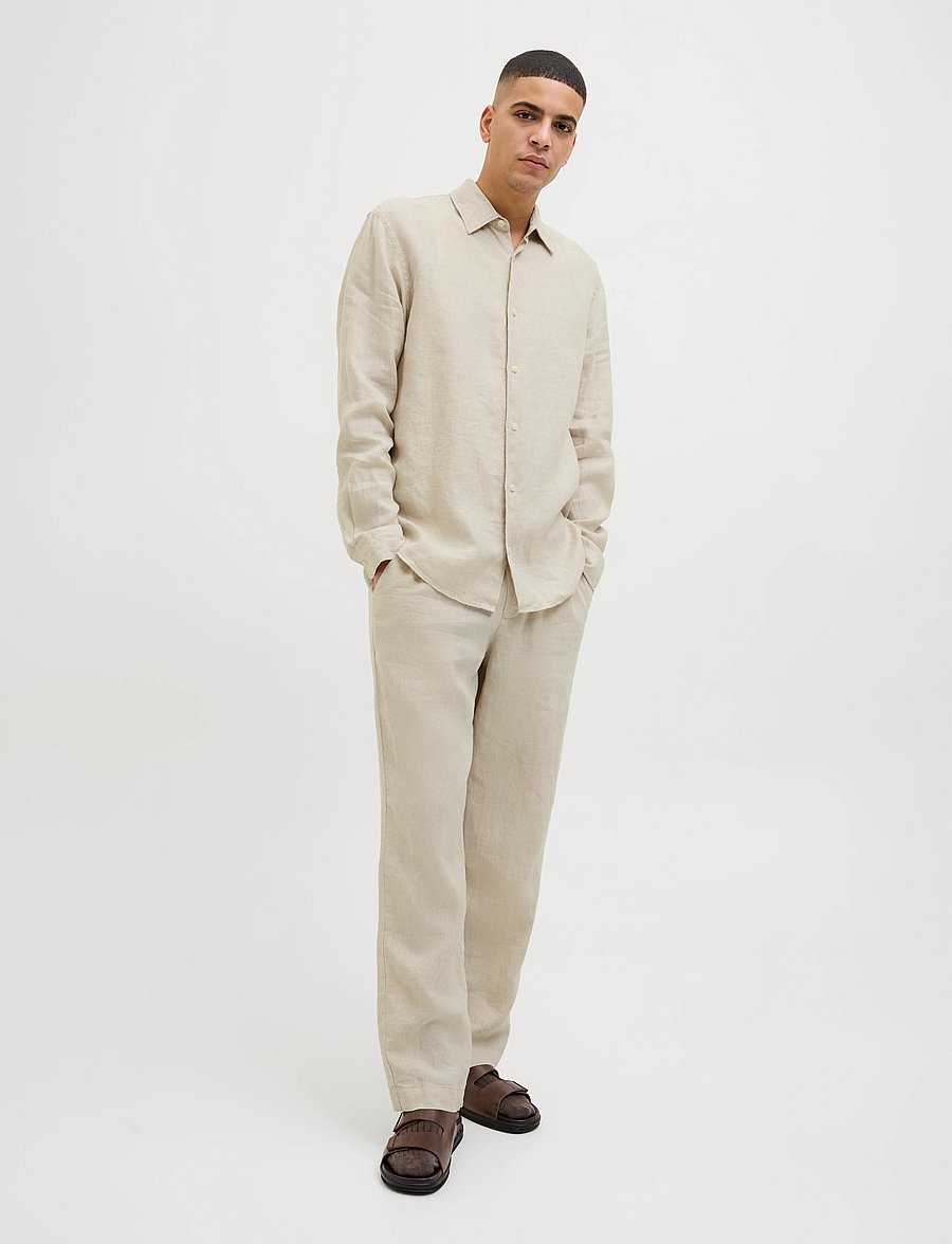 Jack & Jones - JPRCCLAWRENCE LINEN L/S SHIRT SN - silver lining - 4