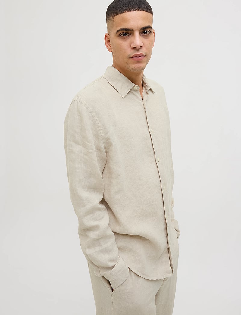 Jack & Jones - JPRCCLAWRENCE LINEN L/S SHIRT SN - leinenhemden - silver lining - 5