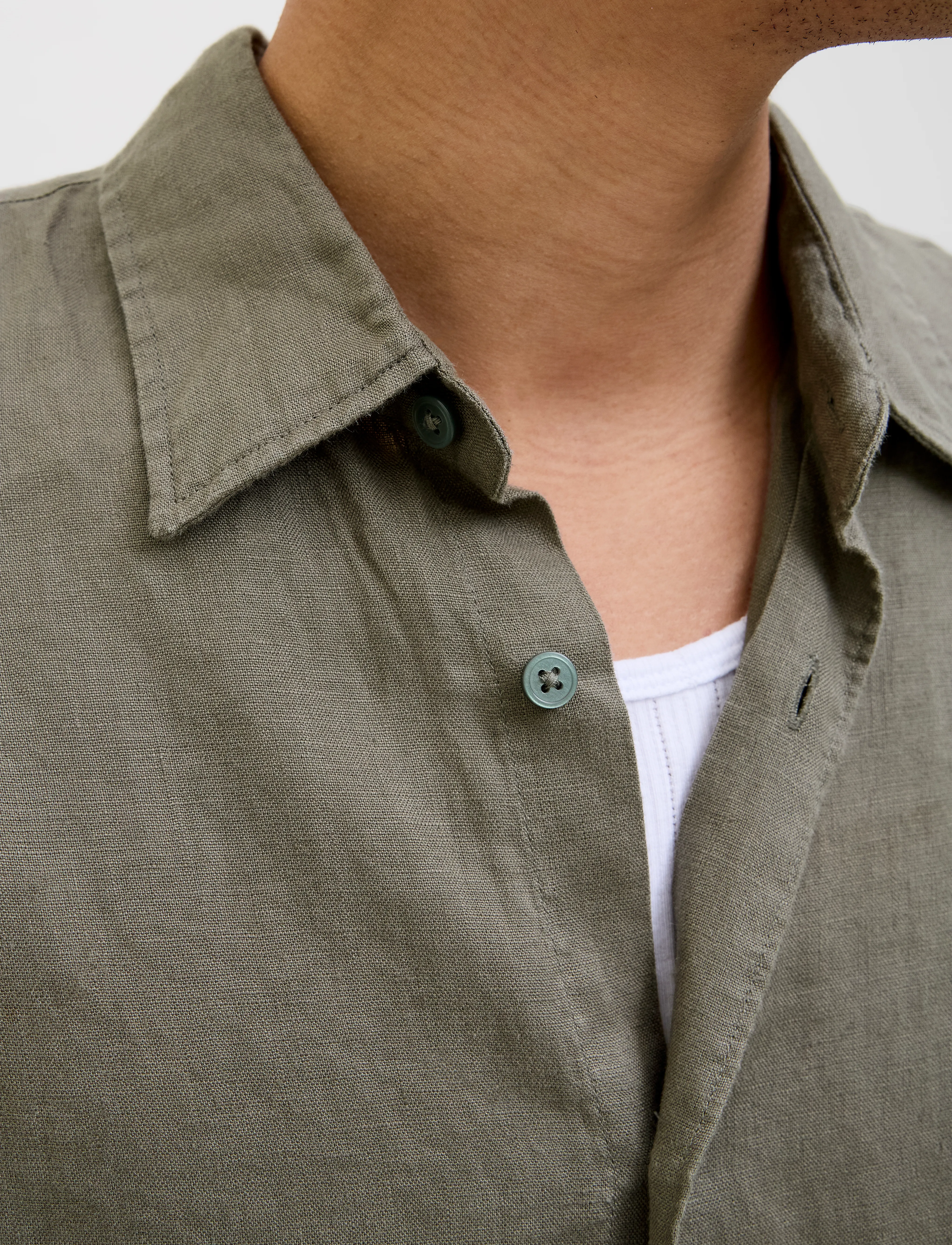 Jack & Jones - JPRCCLAWRENCE LINEN L/S SHIRT SN - tea leaf - 4