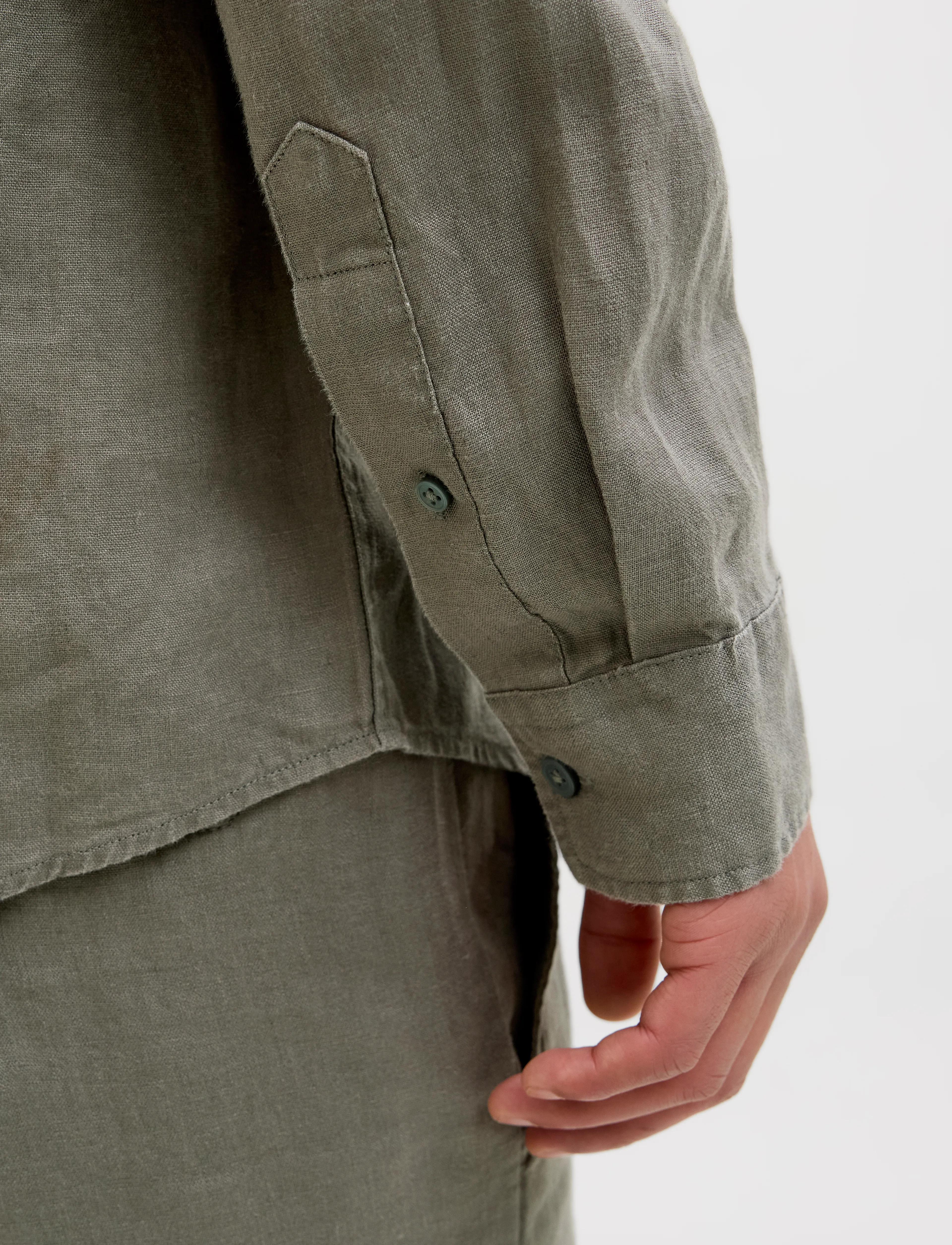 Jack & Jones - JPRCCLAWRENCE LINEN L/S SHIRT SN - tea leaf - 5