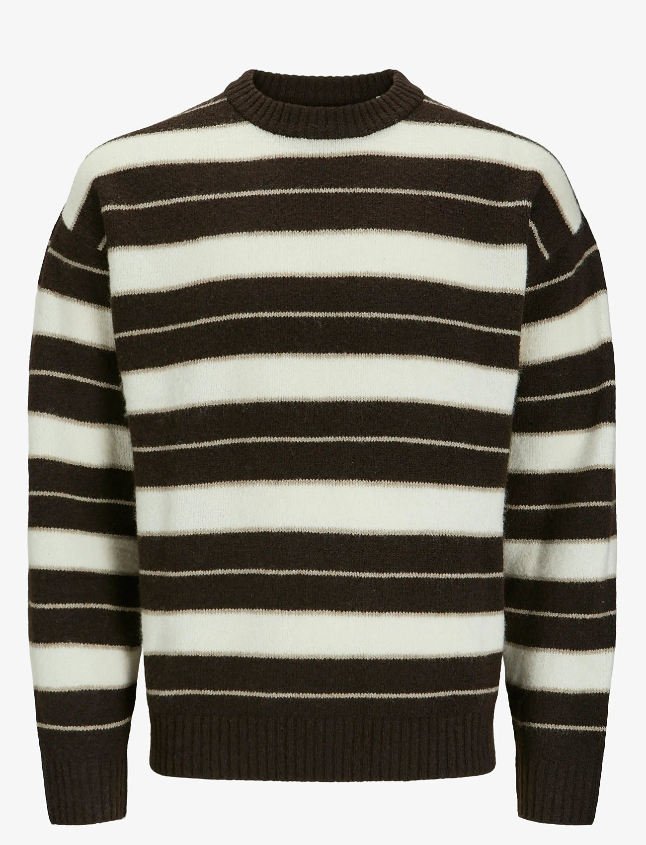 Jack & Jones - JOROLLIE STRIPE KNIT CREW NECK LN - rundhals - chocolate torte - 0