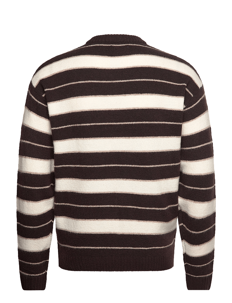 Jack & Jones - JOROLLIE STRIPE KNIT CREW NECK LN - rundhals - chocolate torte - 1
