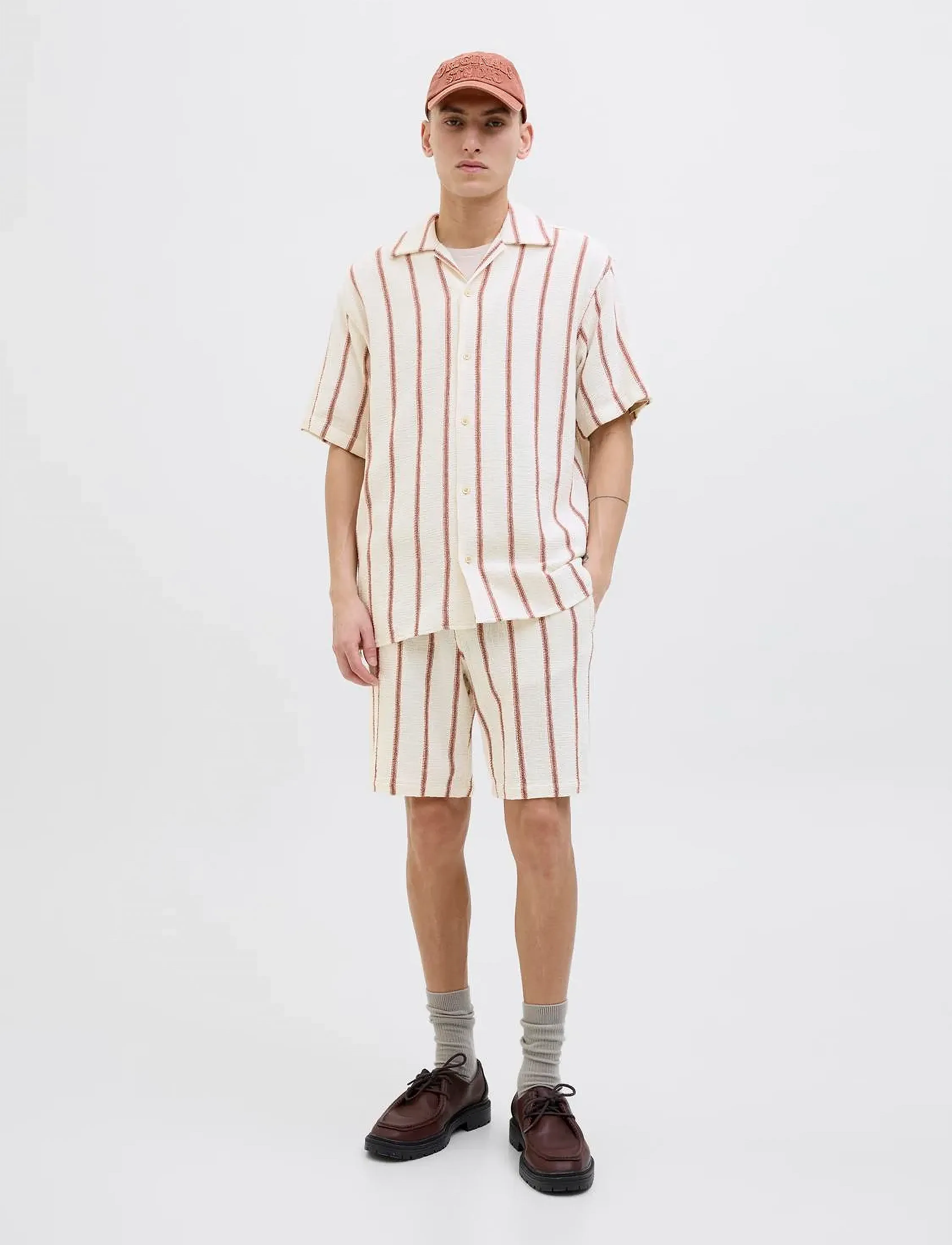 Jack & Jones - JPSTJAIDEN COBA STRIPE JOG SHORTS REG SN - casual shorts - arabian spice - 3