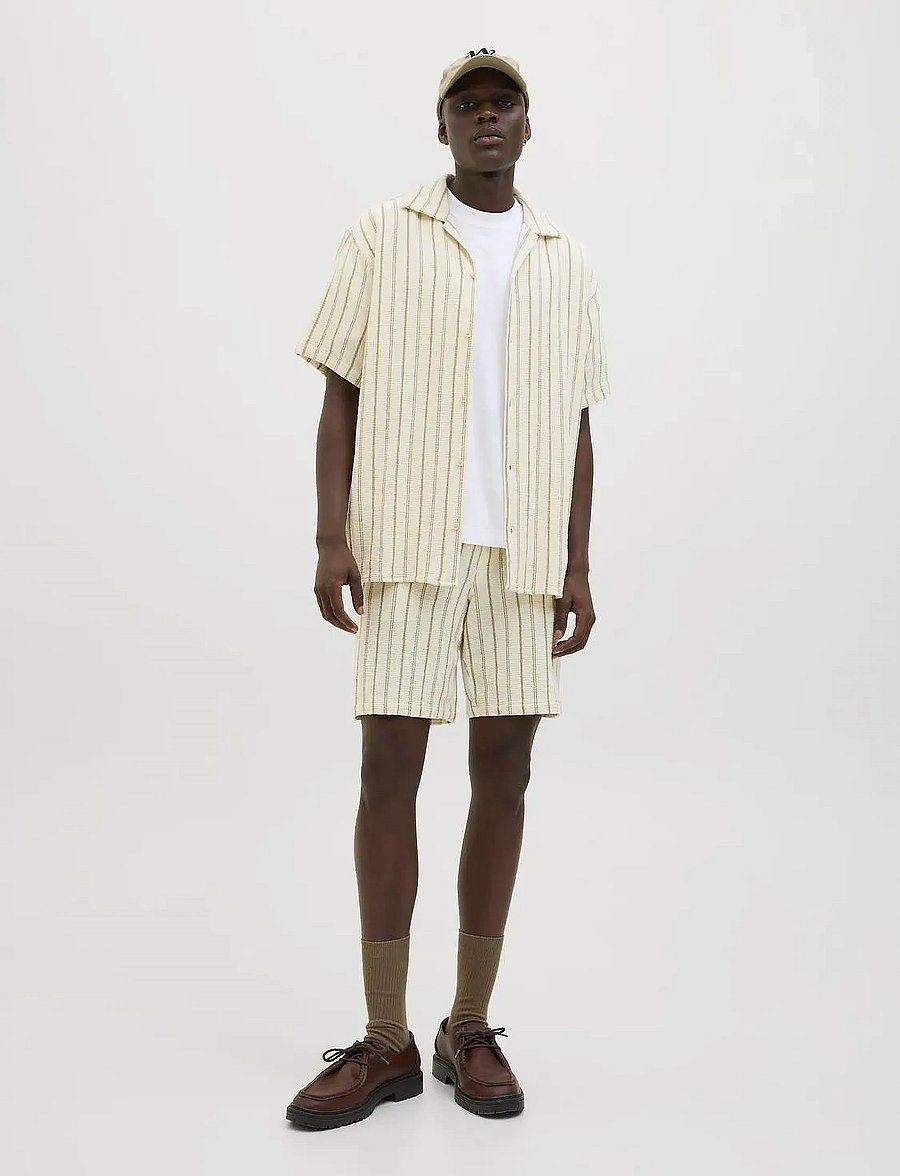 Jack & Jones - JPSTJAIDEN COBA STRIPE JOG SHORTS REG LN - casual shorts - cedar - 3