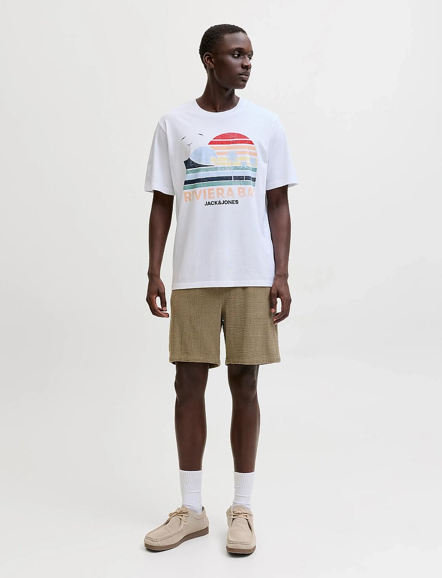 Jack & Jones - JPSTJAIDEN COBA STRIPE JOG SHORTS REG LN - casual shorts - dusky green - 4