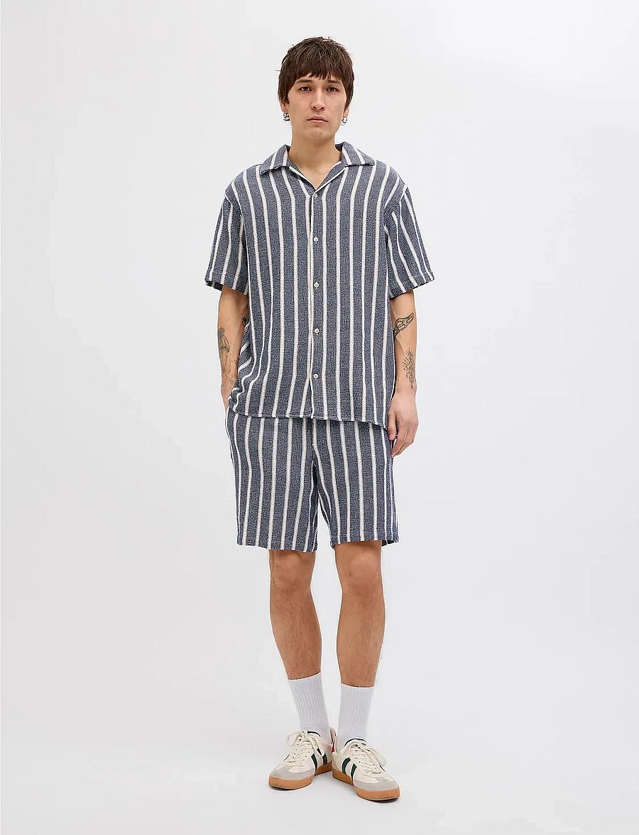 Jack & Jones - JPSTJAIDEN COBA STRIPE JOG SHORTS REG LN - casual shorts - ocean cavern - 3