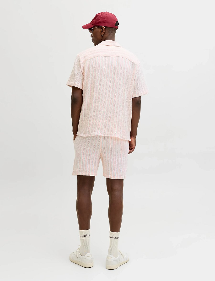 Jack & Jones - JPSTJAIDEN COBA STRIPE JOG SHORTS REG LN - short décontracté - peach melba - 3