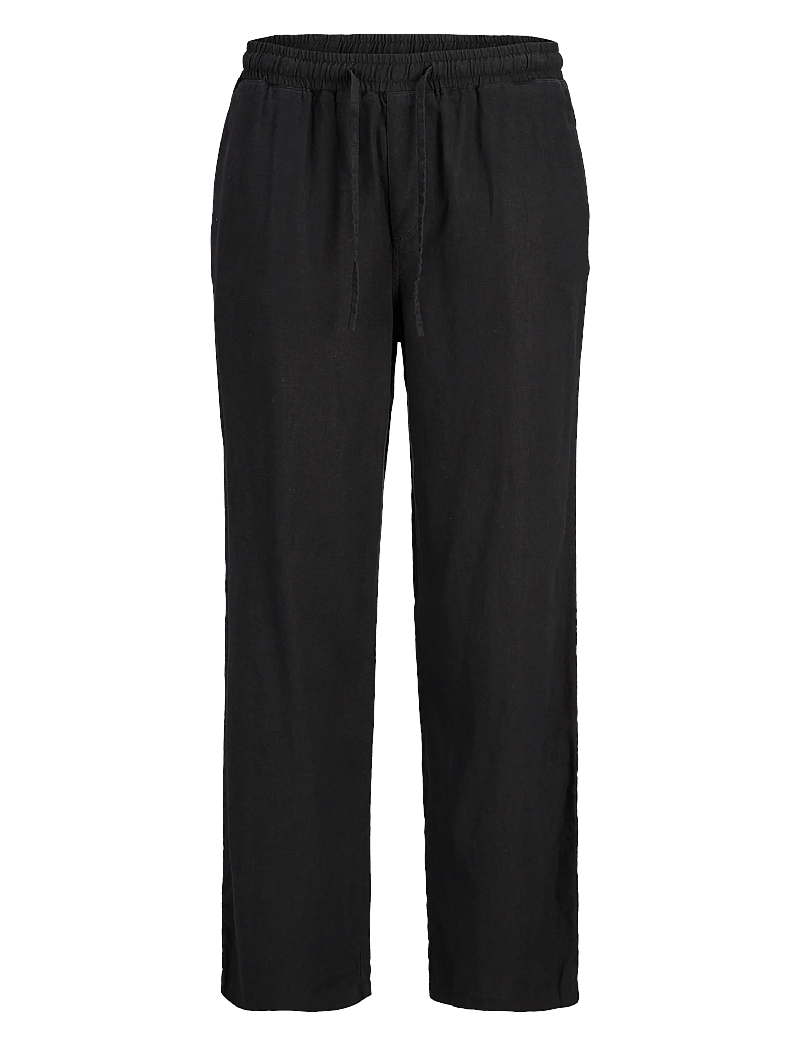 Jack & Jones - JPSTBILL PAROS JOGGER PANT - leinenhosen - black - 1