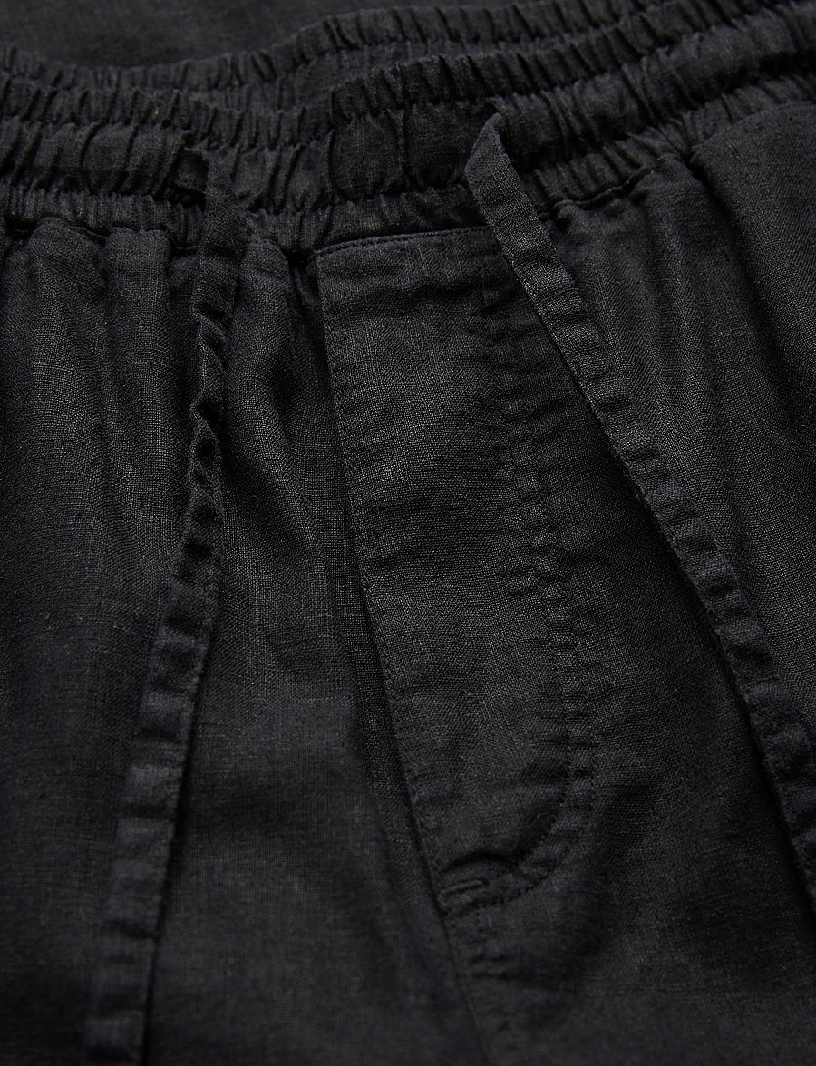 Jack & Jones - JPSTBILL PAROS JOGGER PANT - leinenhosen - black - 0