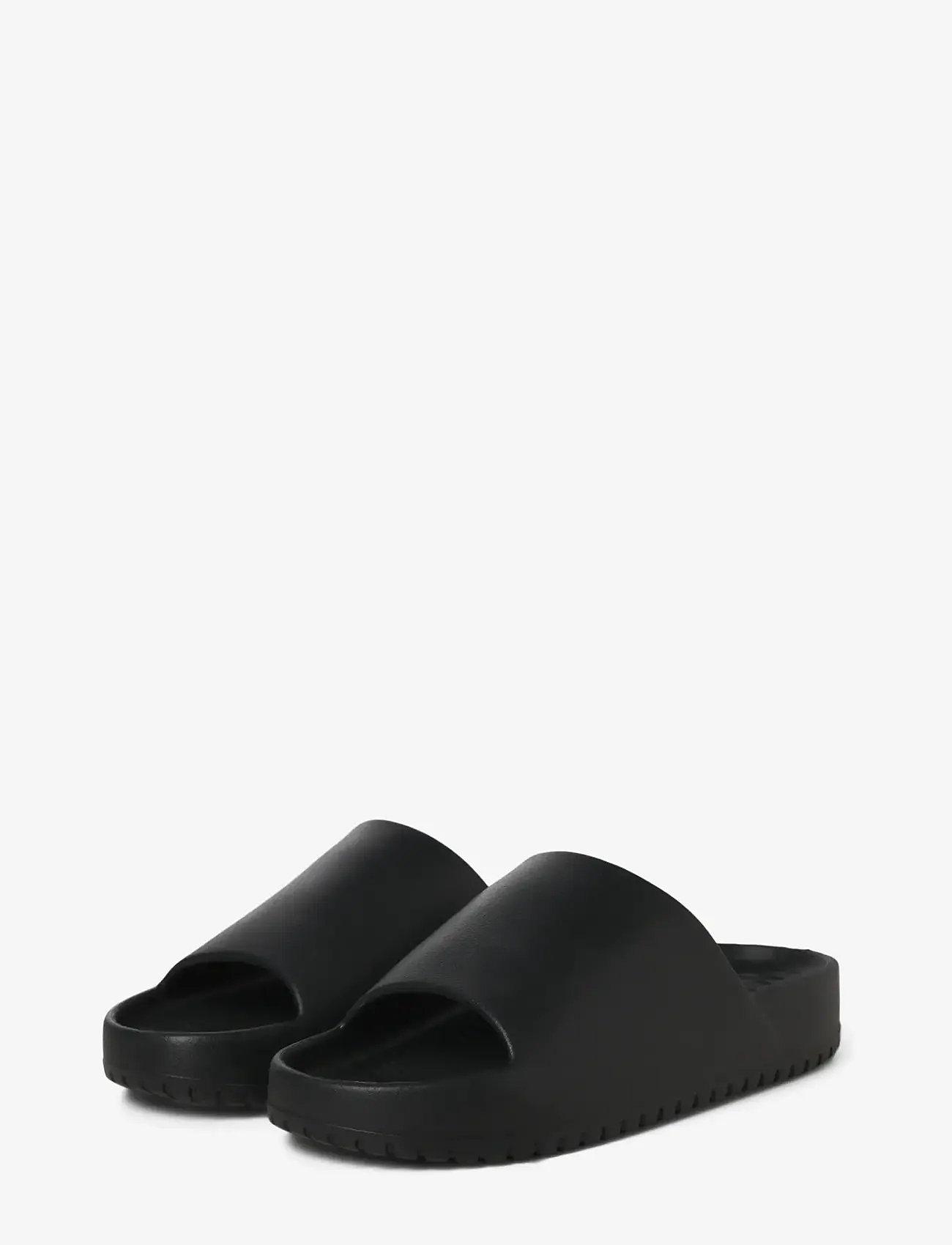 Jack & Jones - JFWRIPPLE MOULDED SLIDER LN - badesandaler - anthracite - 2