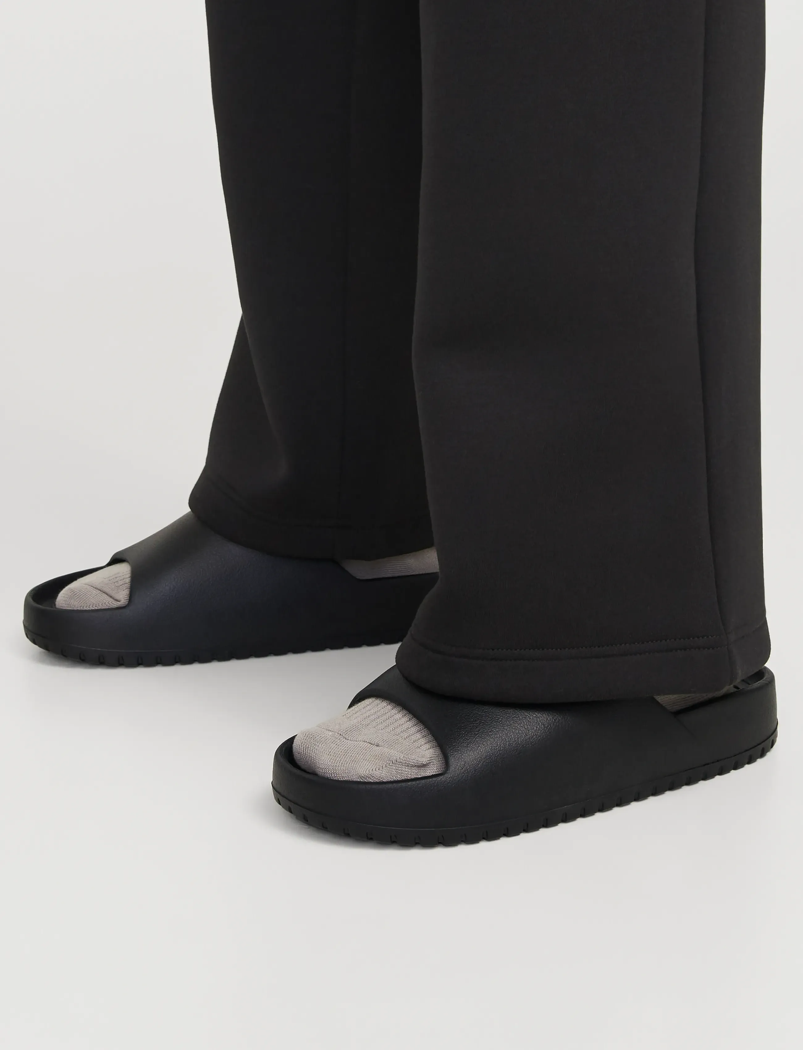 Jack & Jones JFWRIPPLE MOULDED SLIDER LN - Kollektionen - ANTHRACITE / black
