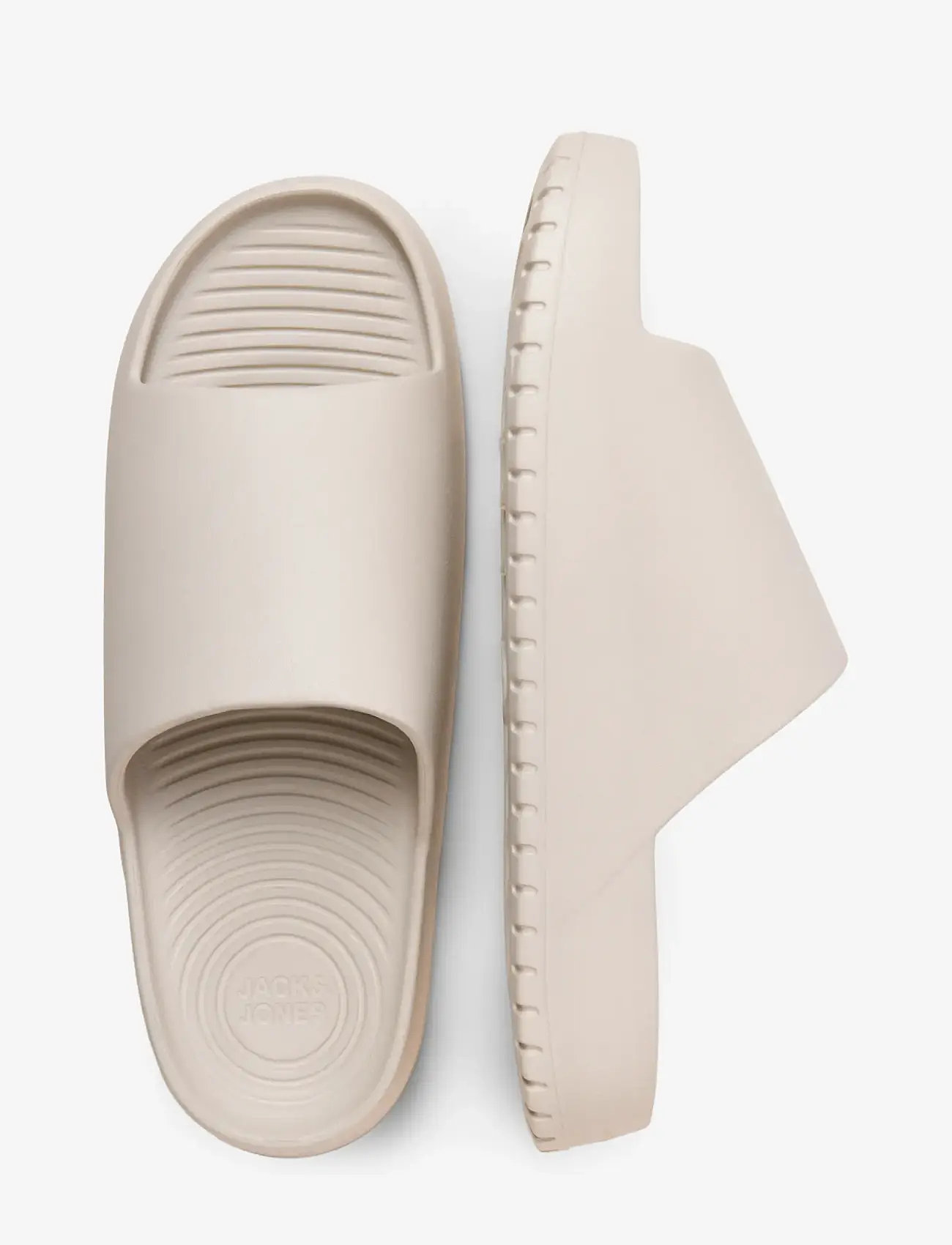 Jack & Jones - JFWRIPPLE MOULDED SLIDER LN - badesandaler - moonbeam - 2