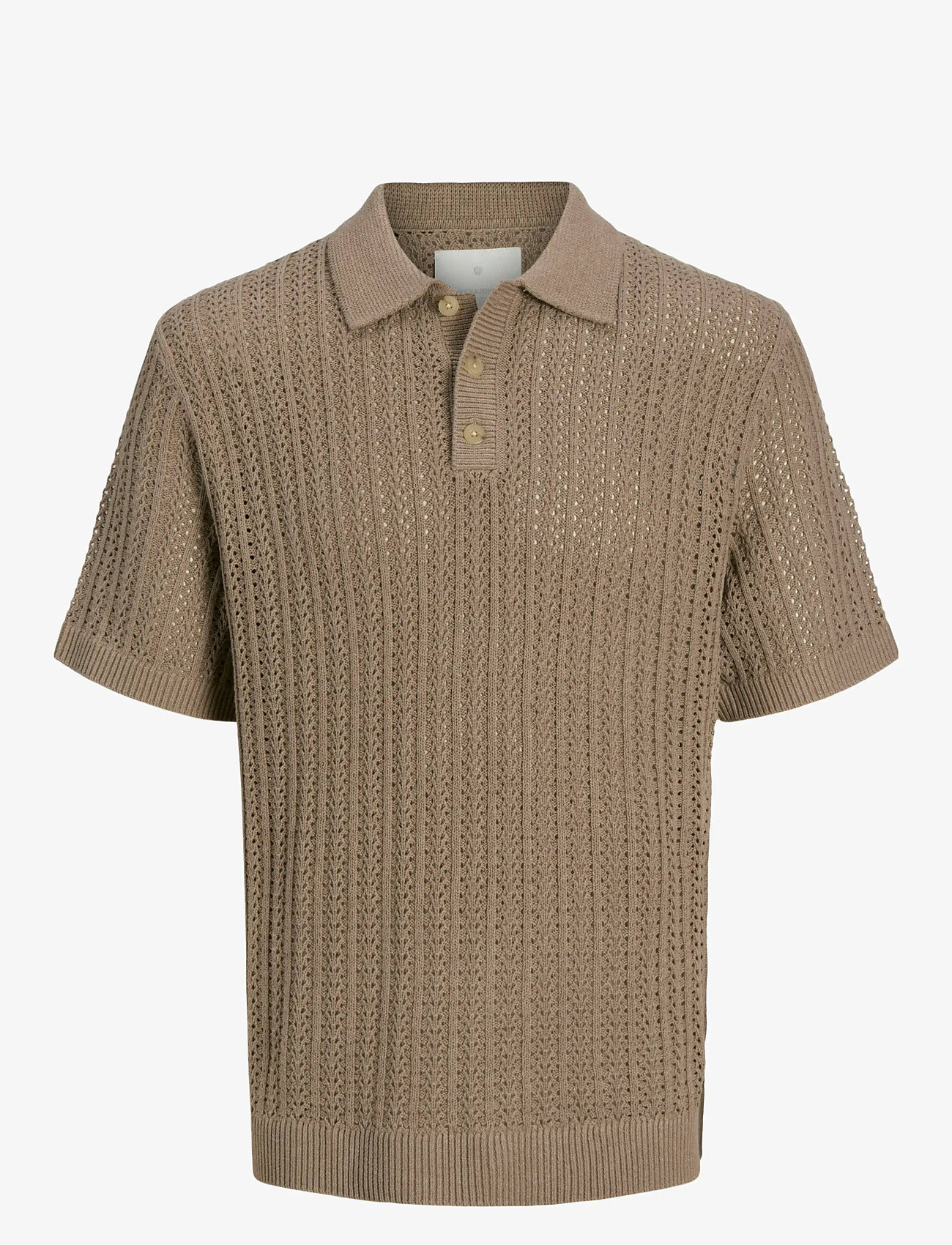 Jack & Jones - JPRCCJOEL KNIT POLO SS SN - stickade pikéer - greige - 1