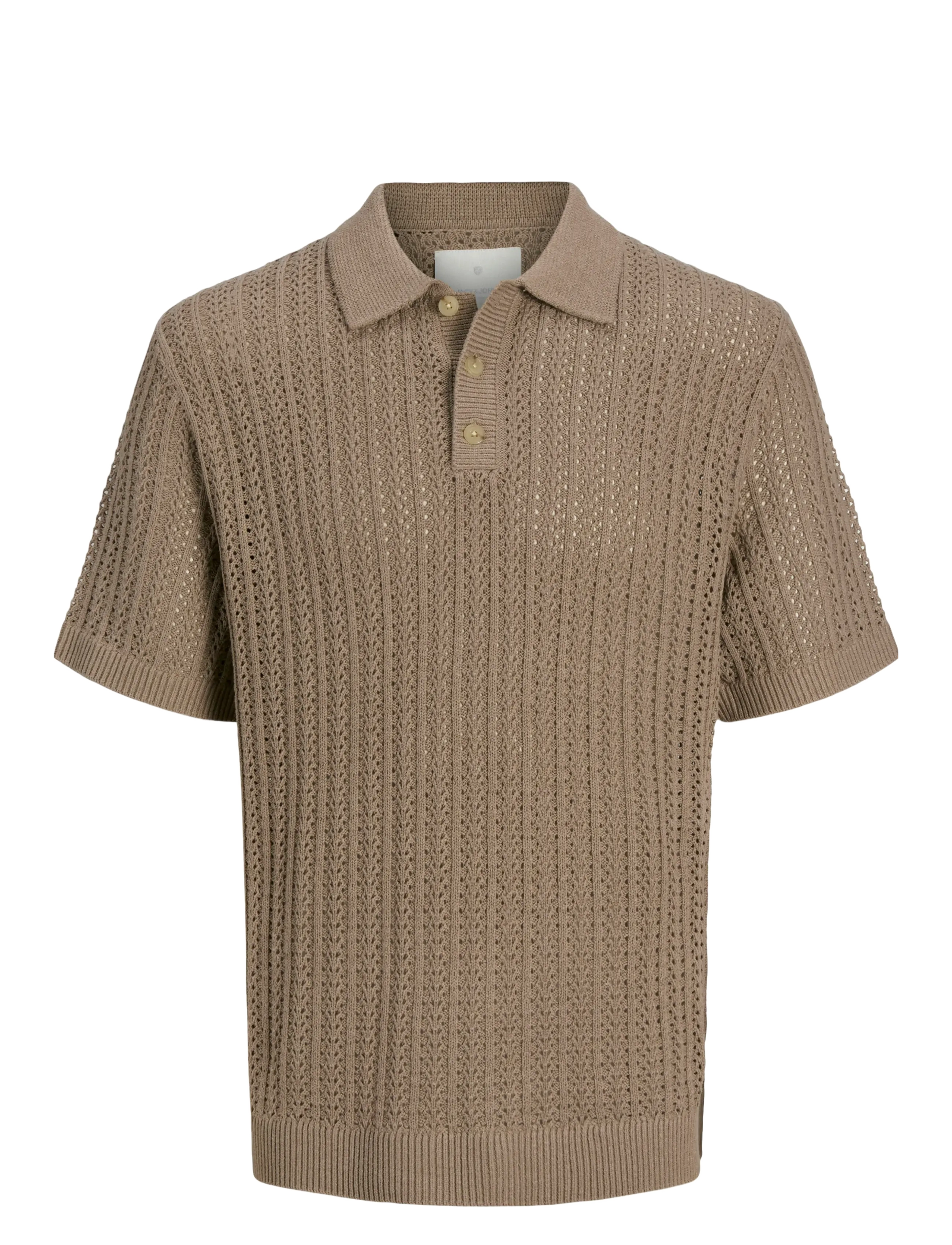 Jack & Jones JPRCCJOEL KNIT POLO SS SN - Jack & Jones - GREIGE / brown