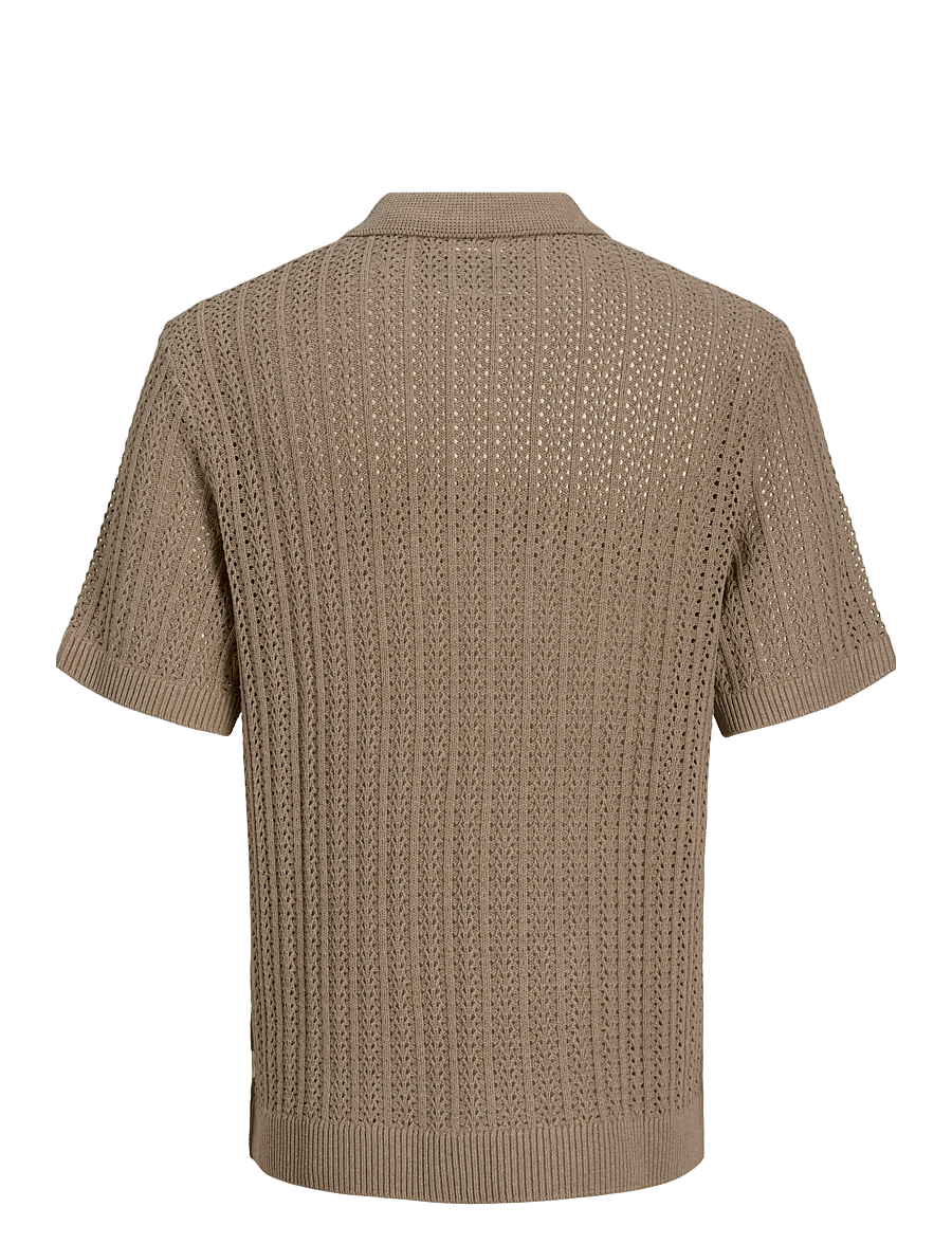 Jack & Jones - JPRCCJOEL KNIT POLO SS SN - gestrickte polohemden - greige - 2